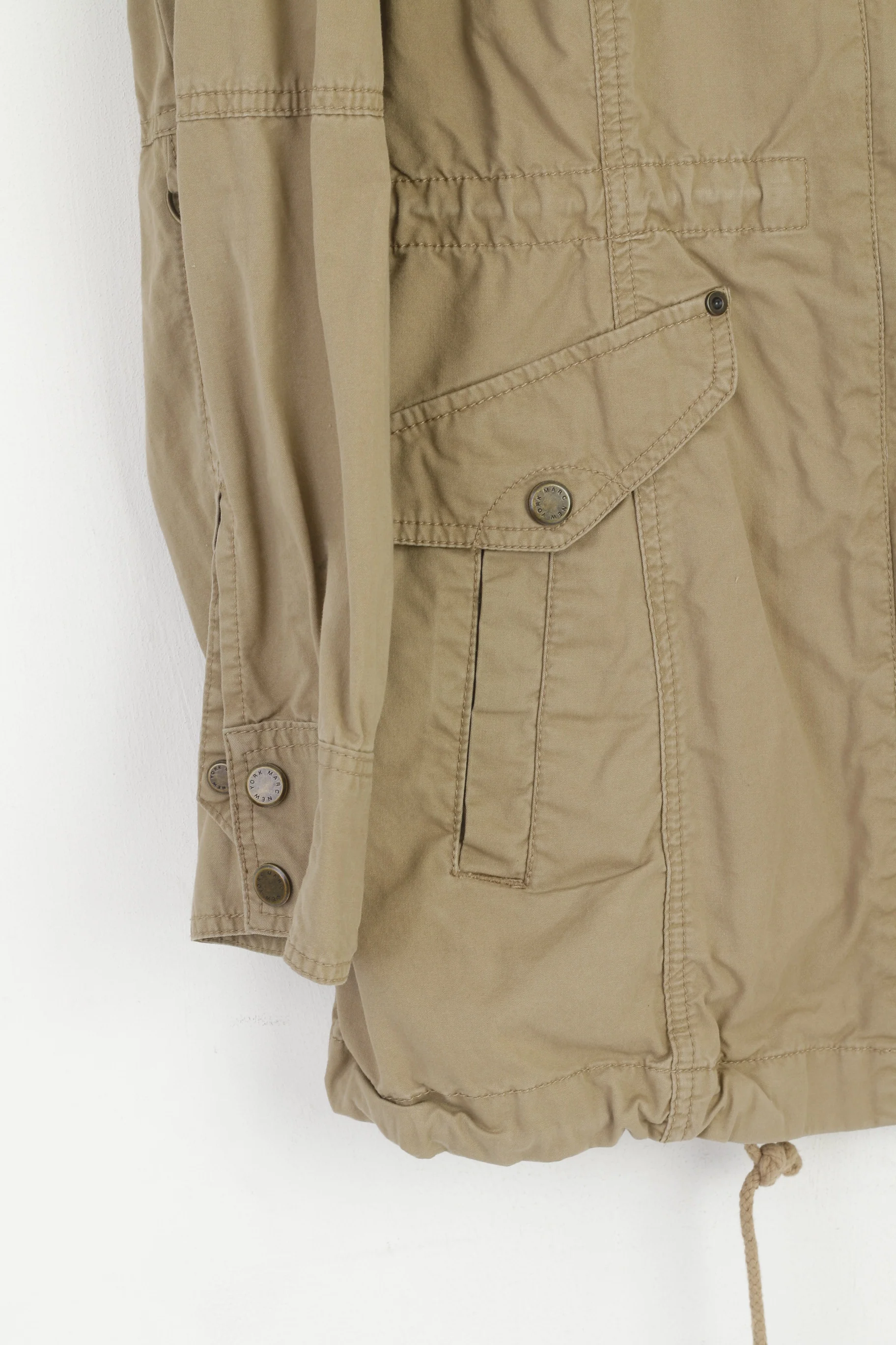 Andrew Marc New York Women XL Jacket Beige Cotton Lightweight Full Zipper Top - Image 4