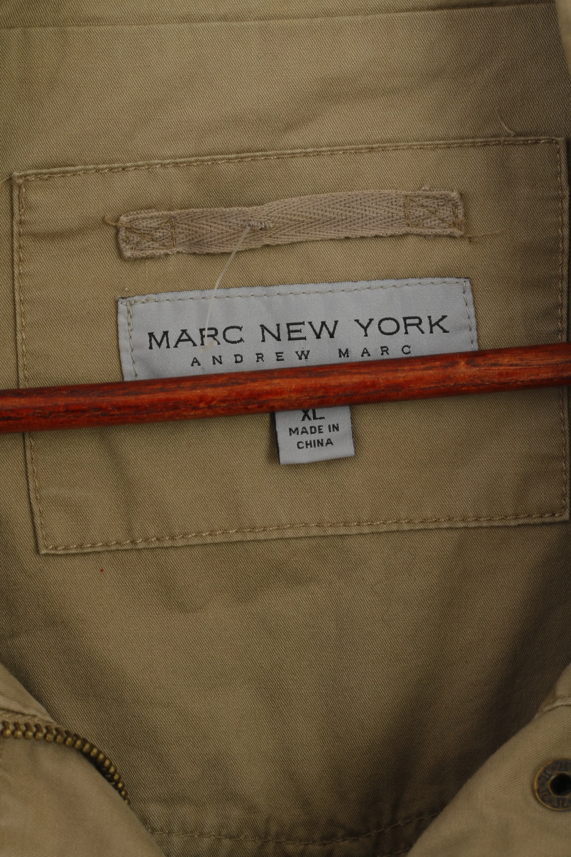 Andrew Marc New York Women XL Jacket Beige Cotton Lightweight Full Zipper Top - Image 5