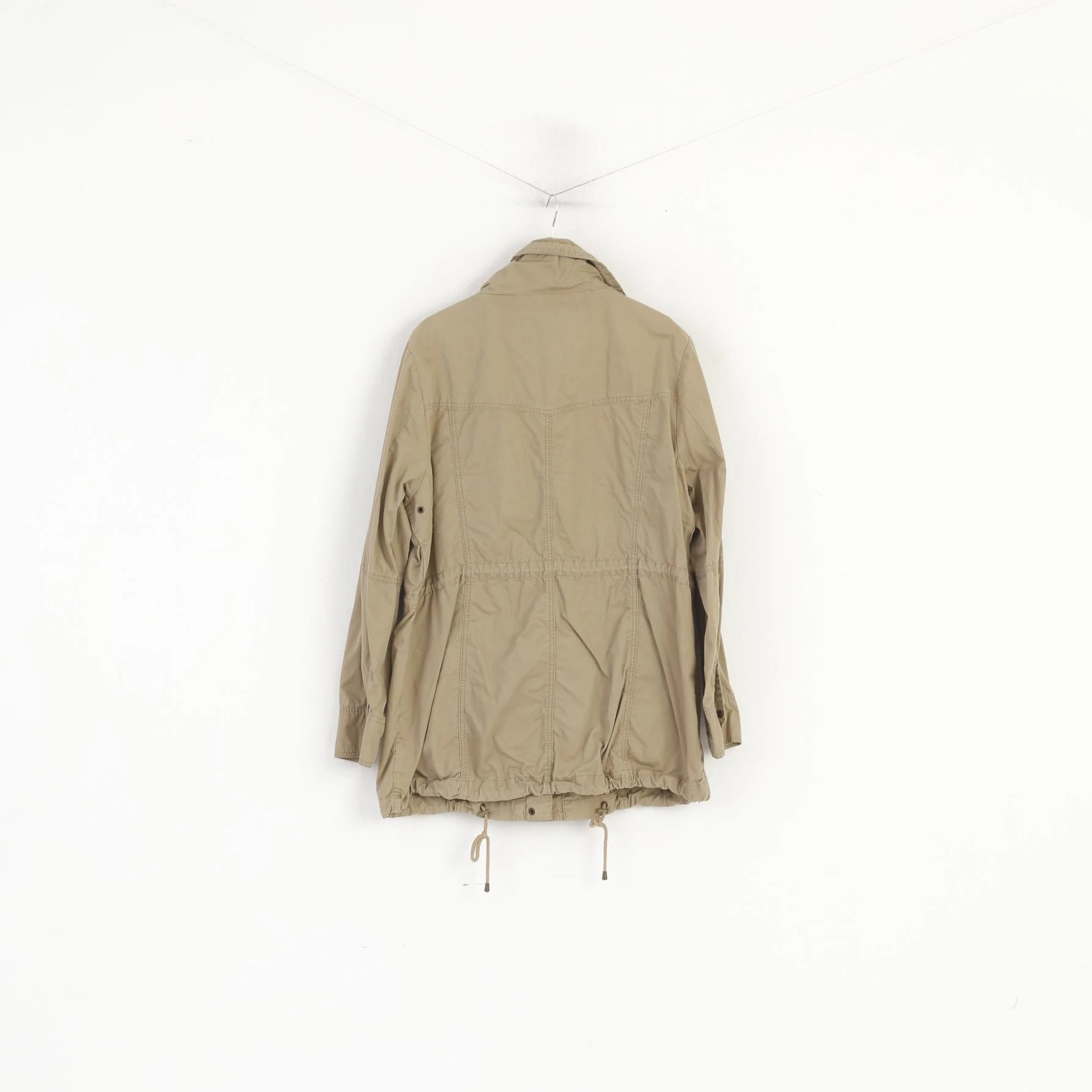 Andrew Marc New York Women XL Jacket Beige Cotton Lightweight Full Zipper Top - Image 8