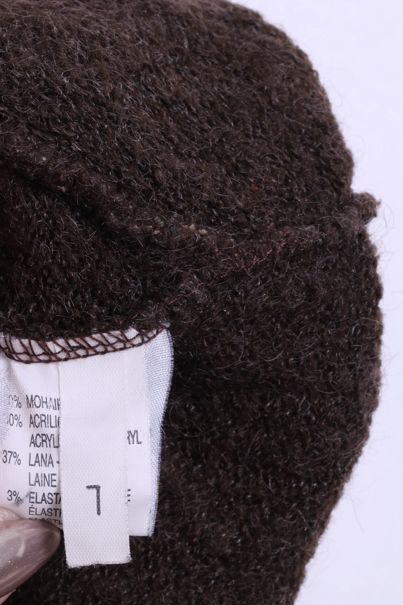 Anna Betti Womens L Jumper Sweater V Neck Brown Mohair Italy - Image 3