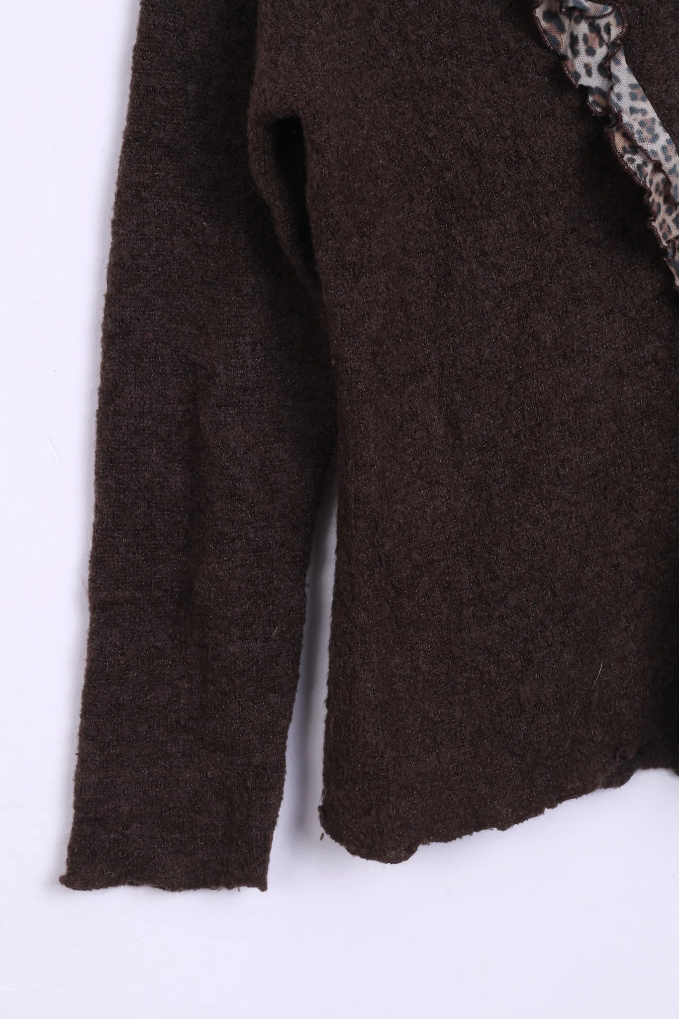 Anna Betti Womens L Jumper Sweater V Neck Brown Mohair Italy - Image 5
