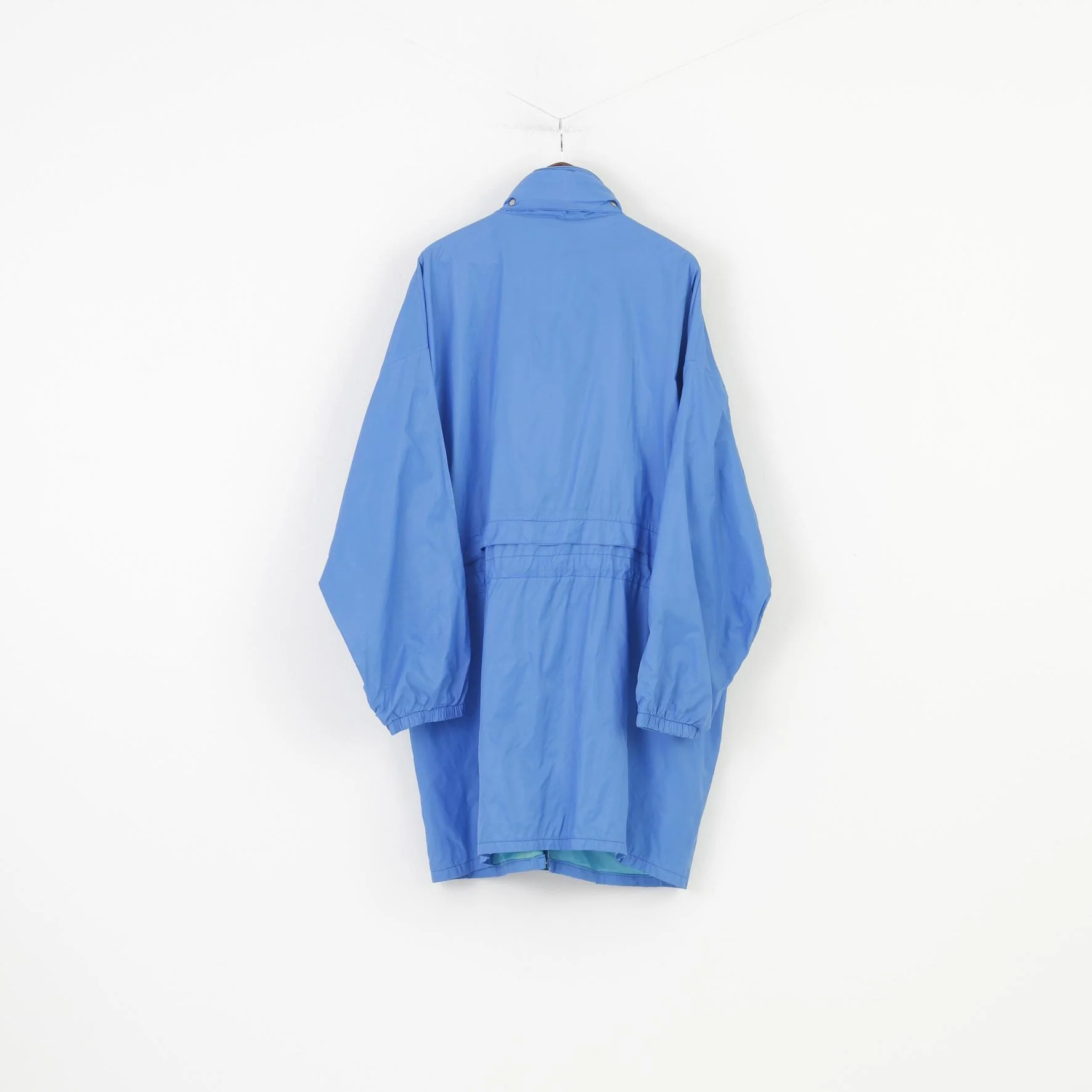 Aqua Guard Men 56-58 XL Jacket Blue Waterptoof Vintage Retractable Hood Full Double Zipper Outwear Top - Image 11