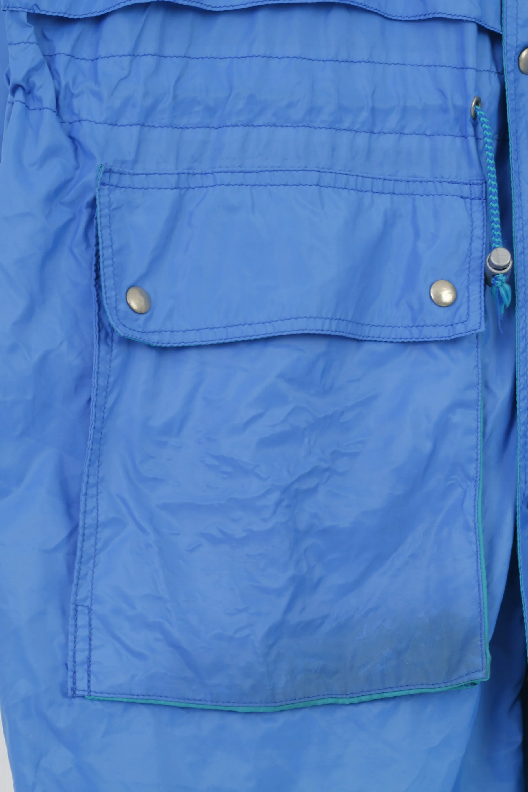 Aqua Guard Men 56-58 XL Jacket Blue Waterptoof Vintage Retractable Hood Full Double Zipper Outwear Top - Image 5