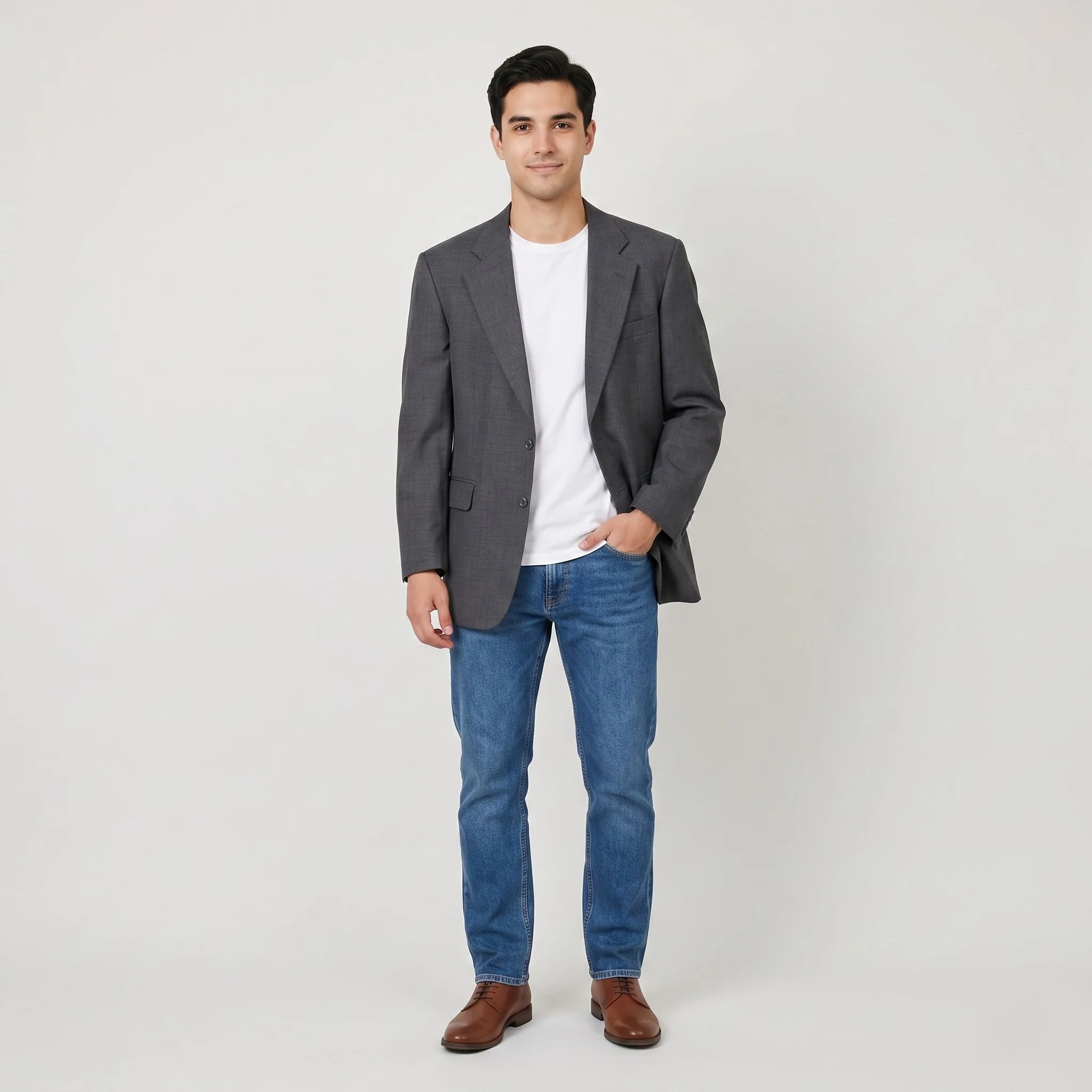Aquascutum London Men 40 Blazer Gray Wool Vintage Single Breasted Jacket