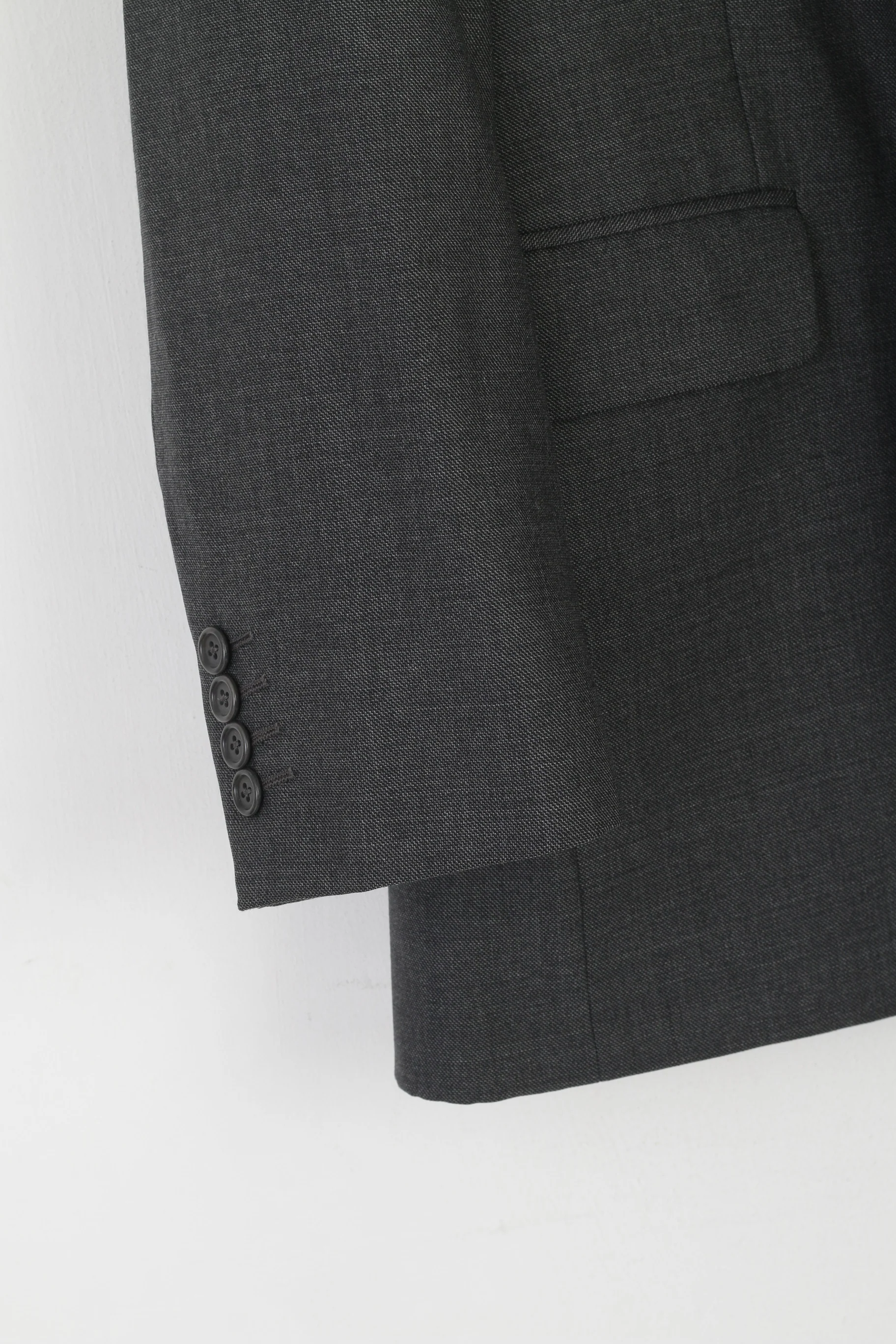 Aquascutum London Men 40 Blazer Gray Wool Vintage Single Breasted Jacket - Image 4