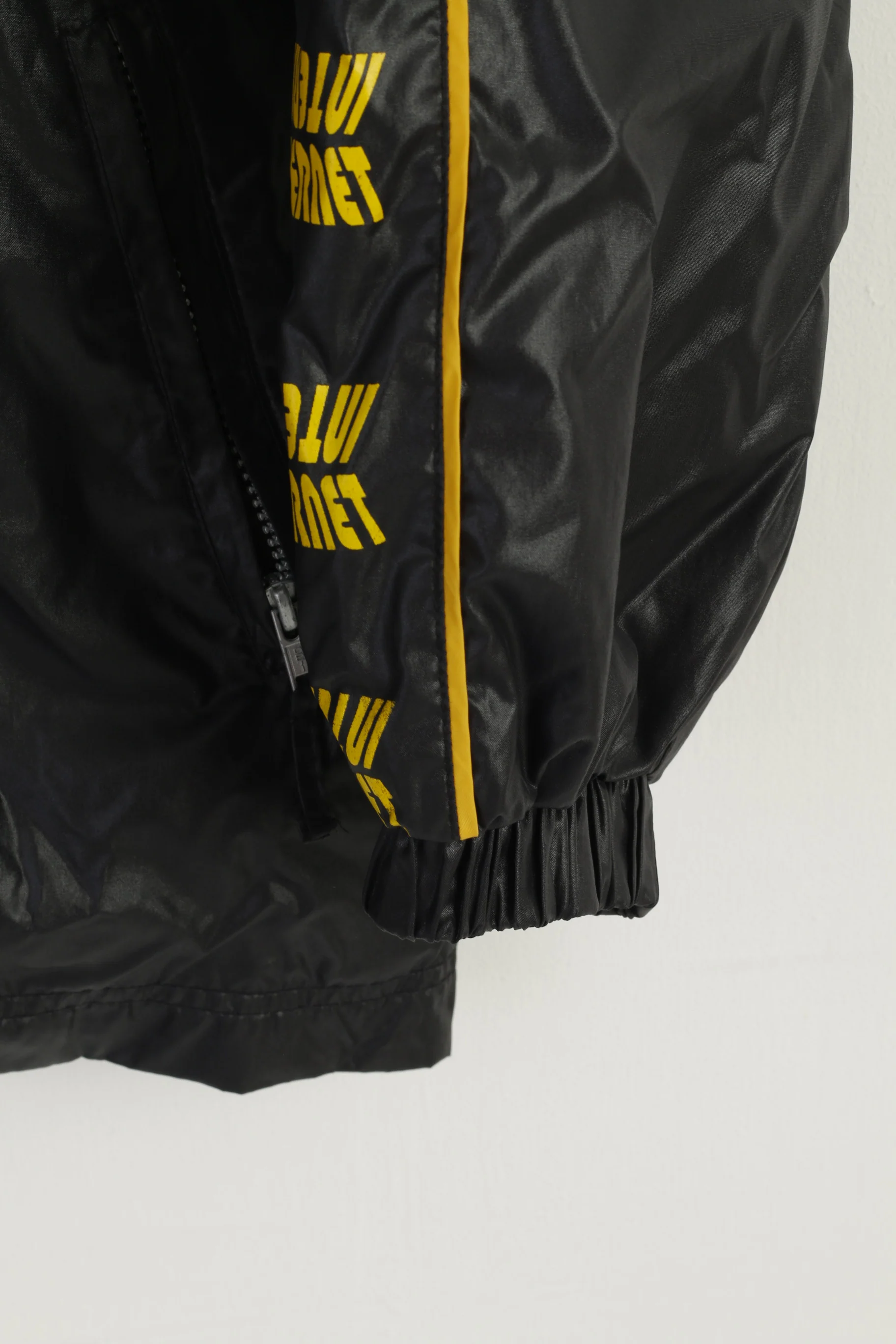 ARIZONA Men M 170 Jacket Black Nylon Waterproof Retro Hooded Zip Up Unisex Top - Image 4