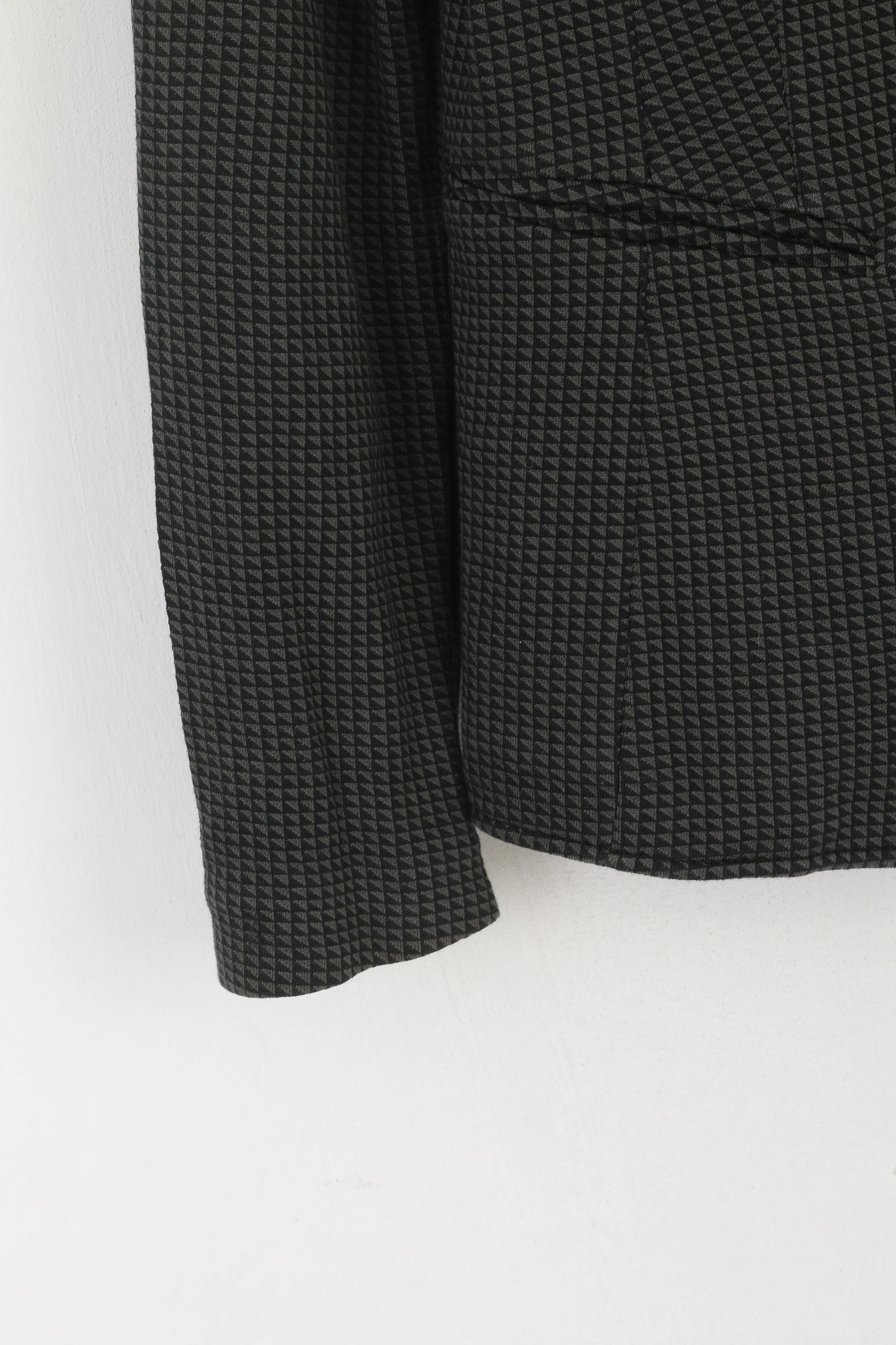 Armani Collezioni Women 48 L Blazer Green Cropped Cotton Shoulder Pads Italy Jacket - Image 4