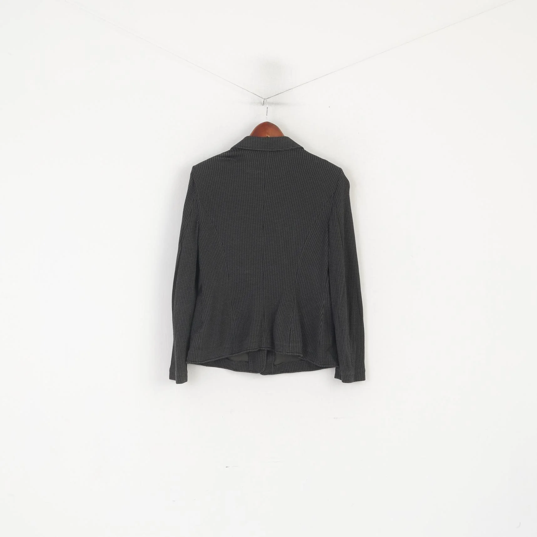 Armani Collezioni Women 48 L Blazer Green Cropped Cotton Shoulder Pads Italy Jacket - Image 7