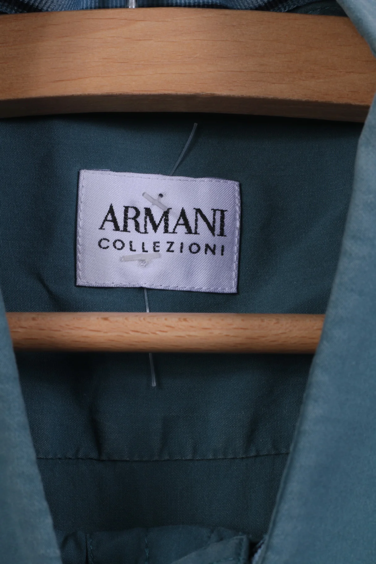 Armani Collezioni Mens M Casual Shirt Sea Blue Cotton Plain Top - Image 4