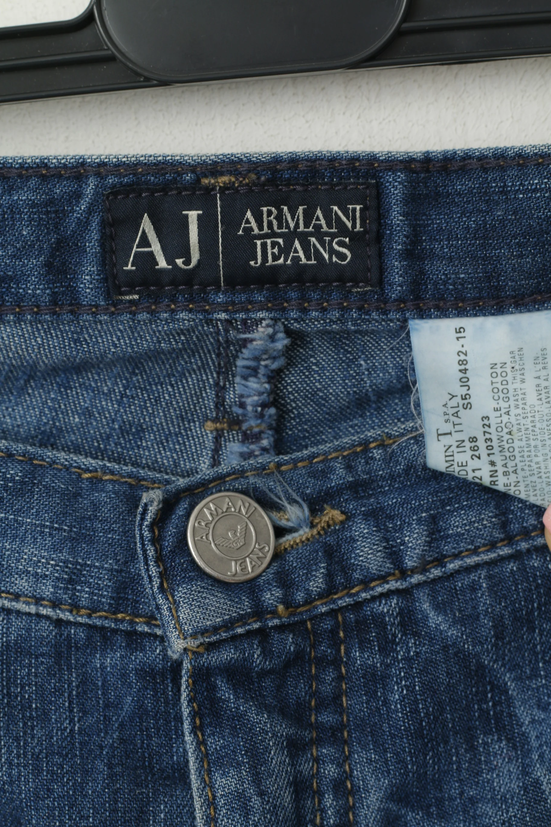 Armani Jeans Men 31 Jeans Trousers Navy Cotton Denim Made in Italy Pants - Image 3