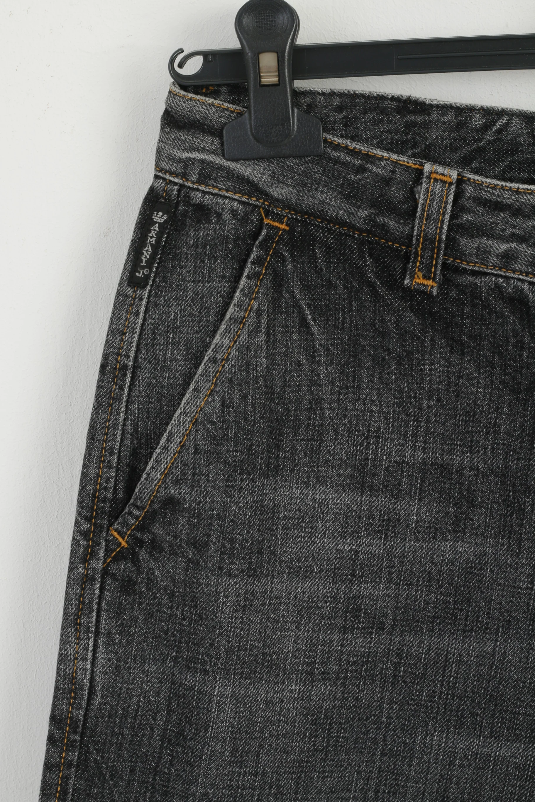Armani Jeans Women 10 36 Jeans Trousers Grey Cotton Vintage Wide Legs Denim Pants - Image 2