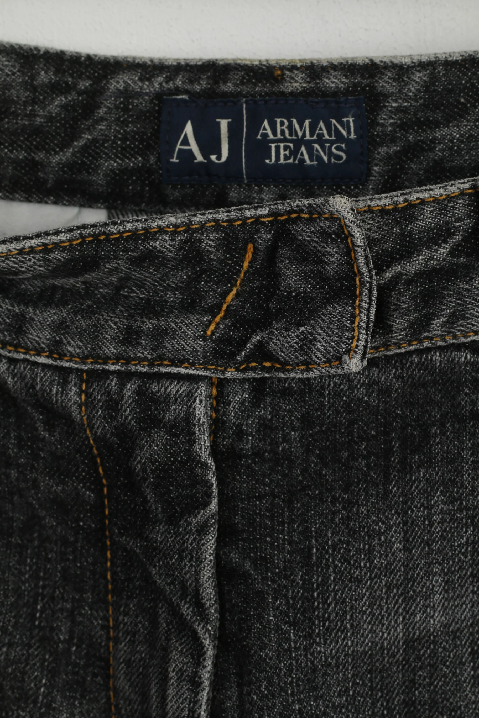 Armani Jeans Women 10 36 Jeans Trousers Grey Cotton Vintage Wide Legs Denim Pants - Image 3