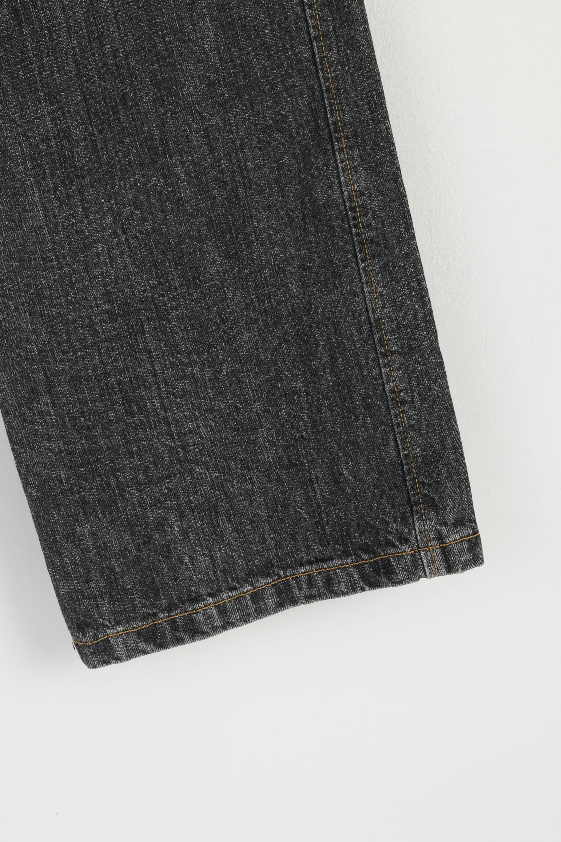 Armani Jeans Women 10 36 Jeans Trousers Grey Cotton Vintage Wide Legs Denim Pants - Image 4