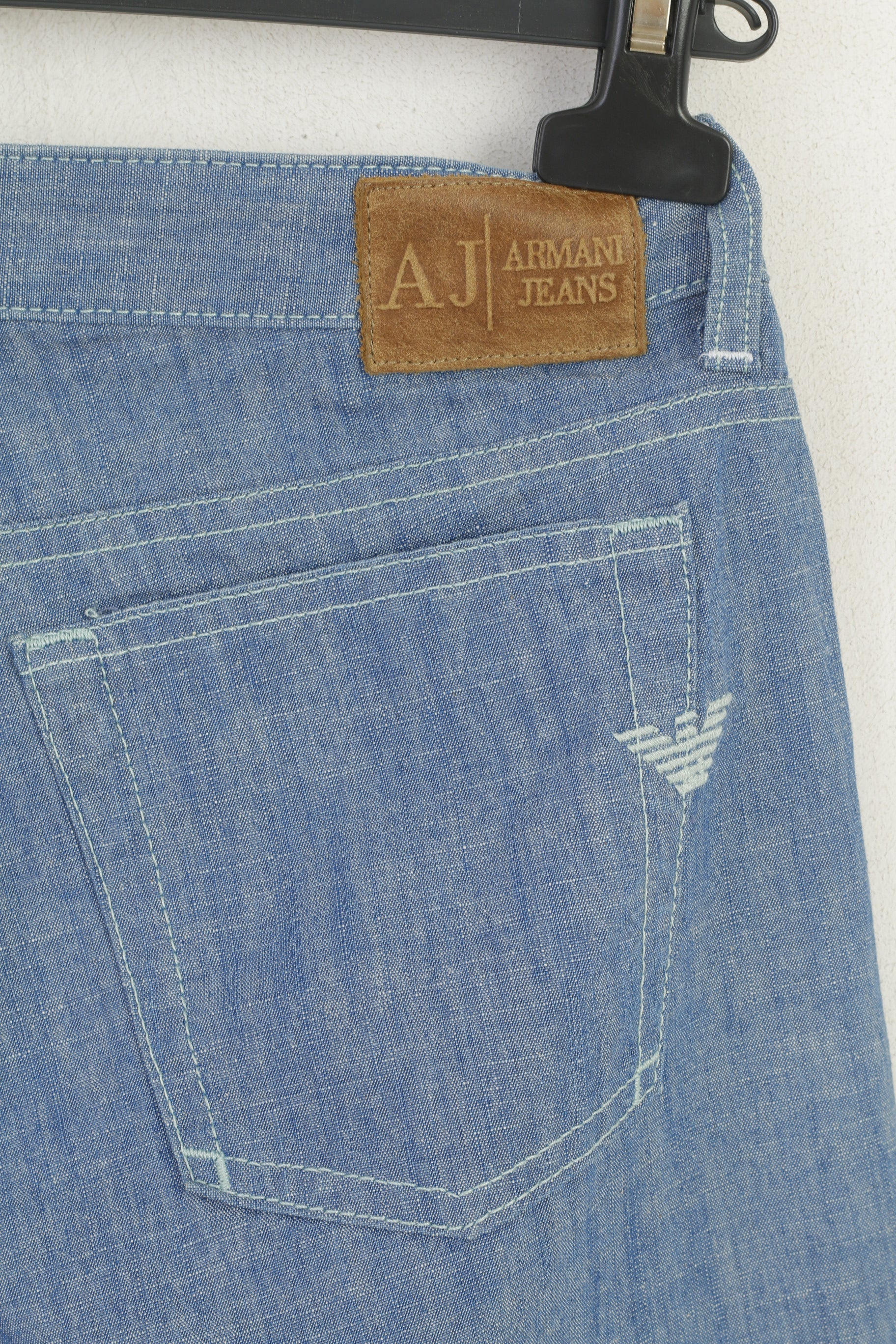 Armani Jeans Women 27 Trousers Blue Cotton Italy Indigo Series 004 Bootcut Pants - Image 7