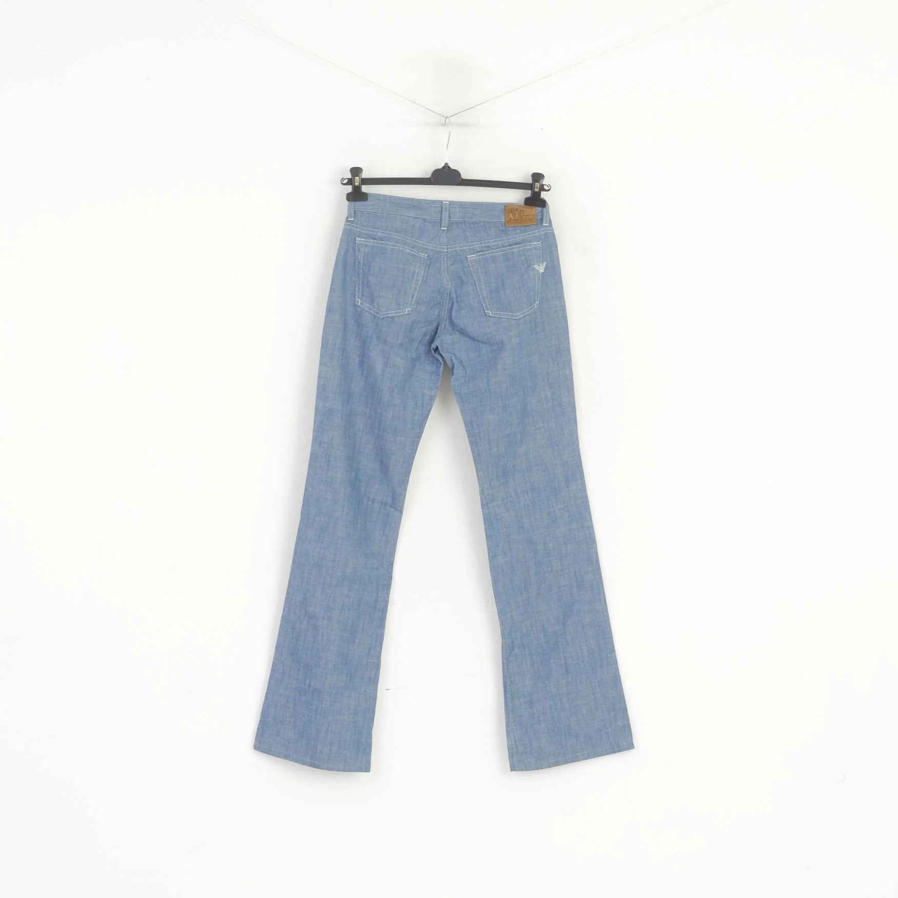 Armani Jeans Women 27 Trousers Blue Cotton Italy Indigo Series 004 Bootcut Pants - Image 8