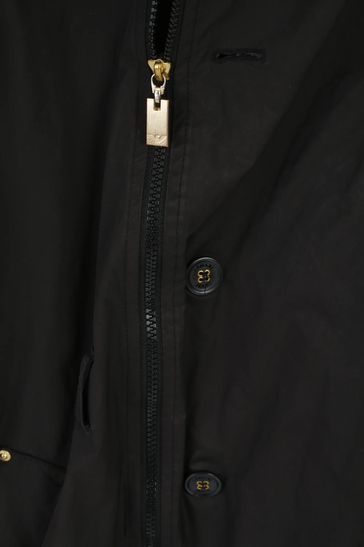 Armani Jeans Women 6 S Jacket Black Zip Up Lightweight Mac Detaciled Top - Image 4