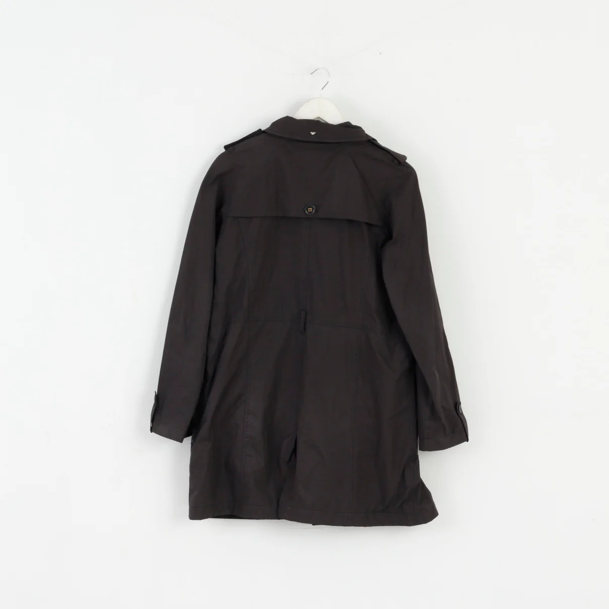 Armani Jeans Women 6 S Jacket Black Zip Up Lightweight Mac Detaciled Top - Image 8