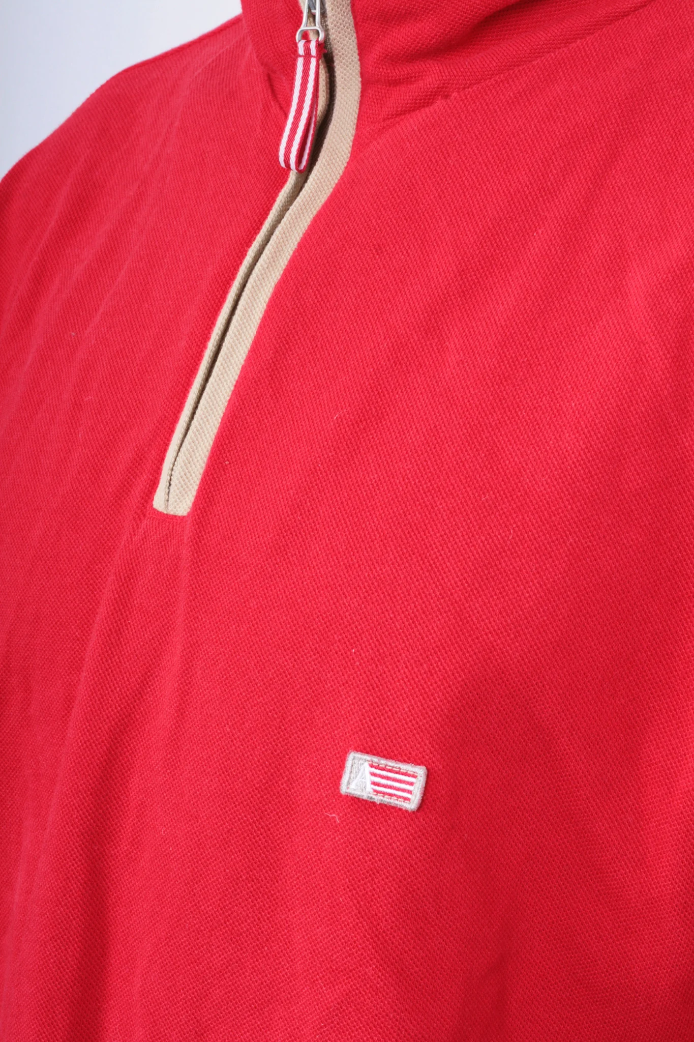 Arrow Americas Sport Mens XL Polo Shirt Red Cotton Top Zip Neck - Image 3