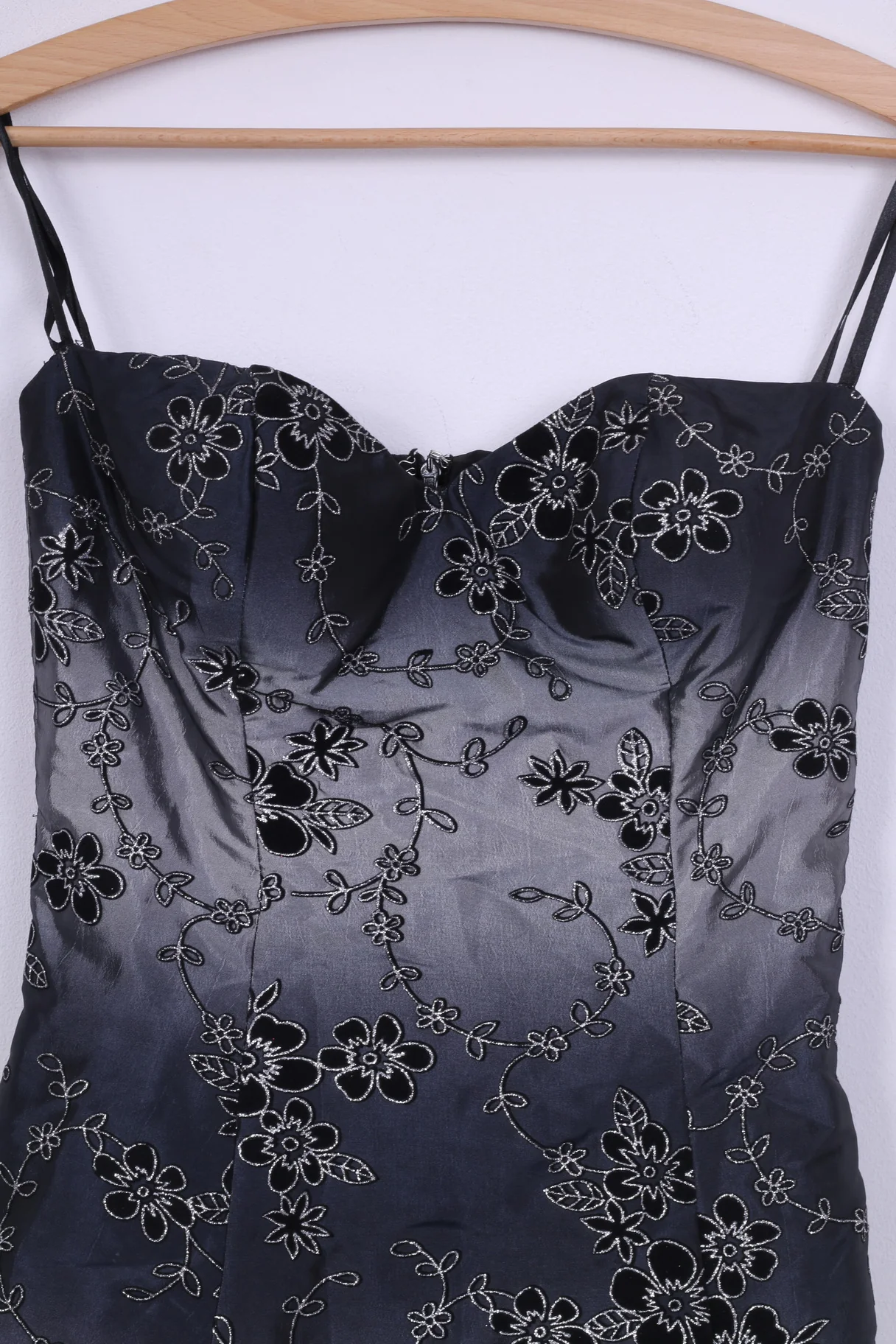 Ashwi Womens S Dress Bandeau Skater Grey Flower Print - Image 2
