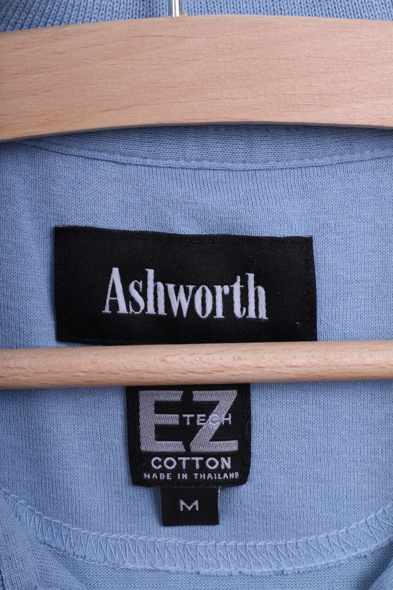 Ashworth Mens M Polo Shirt Classic Cotton Blue Performance Tech - Image 5