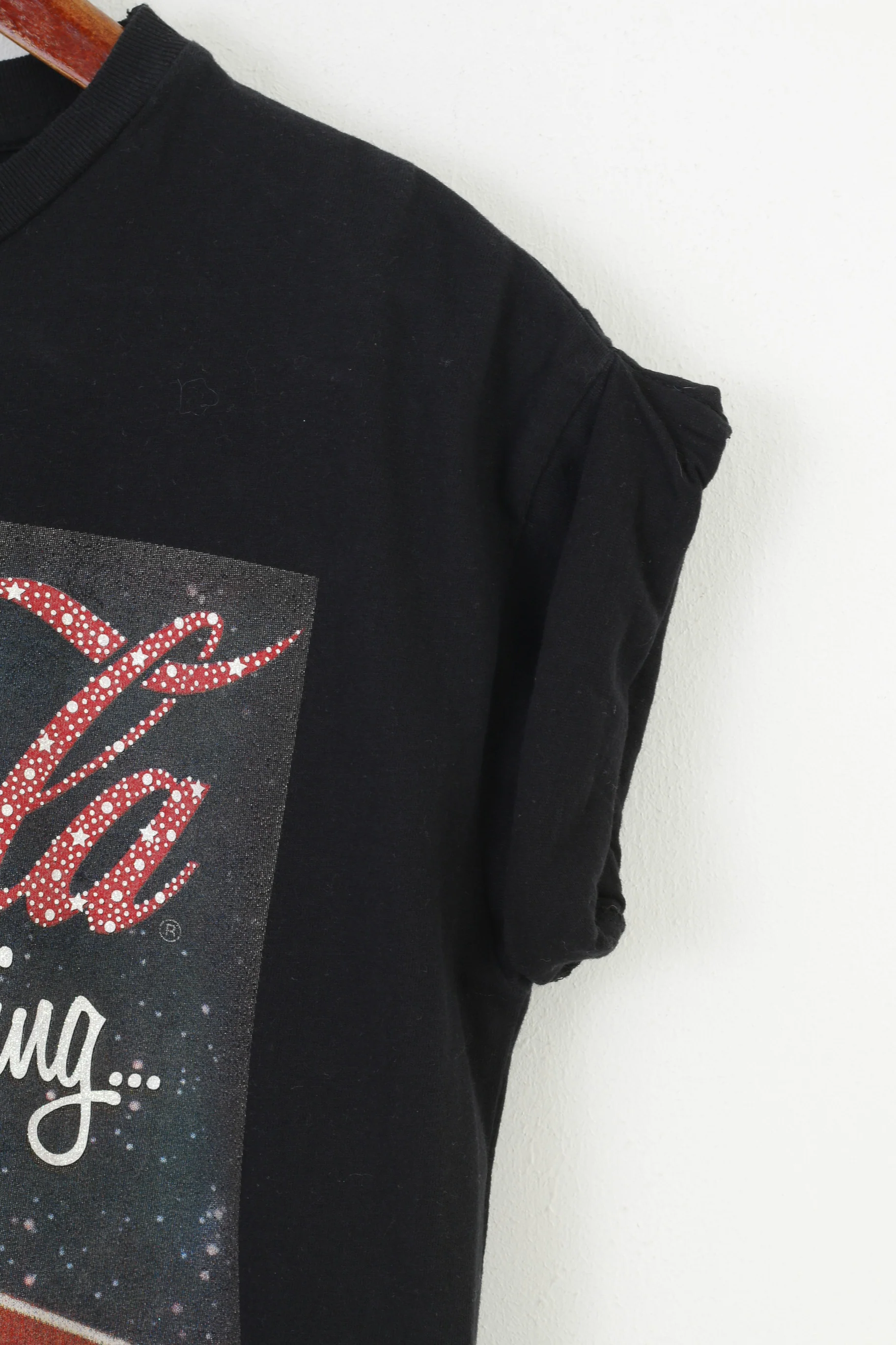Atmosphere Women 8 S Shirt Black Cotton Crew Neck Coca Cola Holidays Vintage Top - Image 3