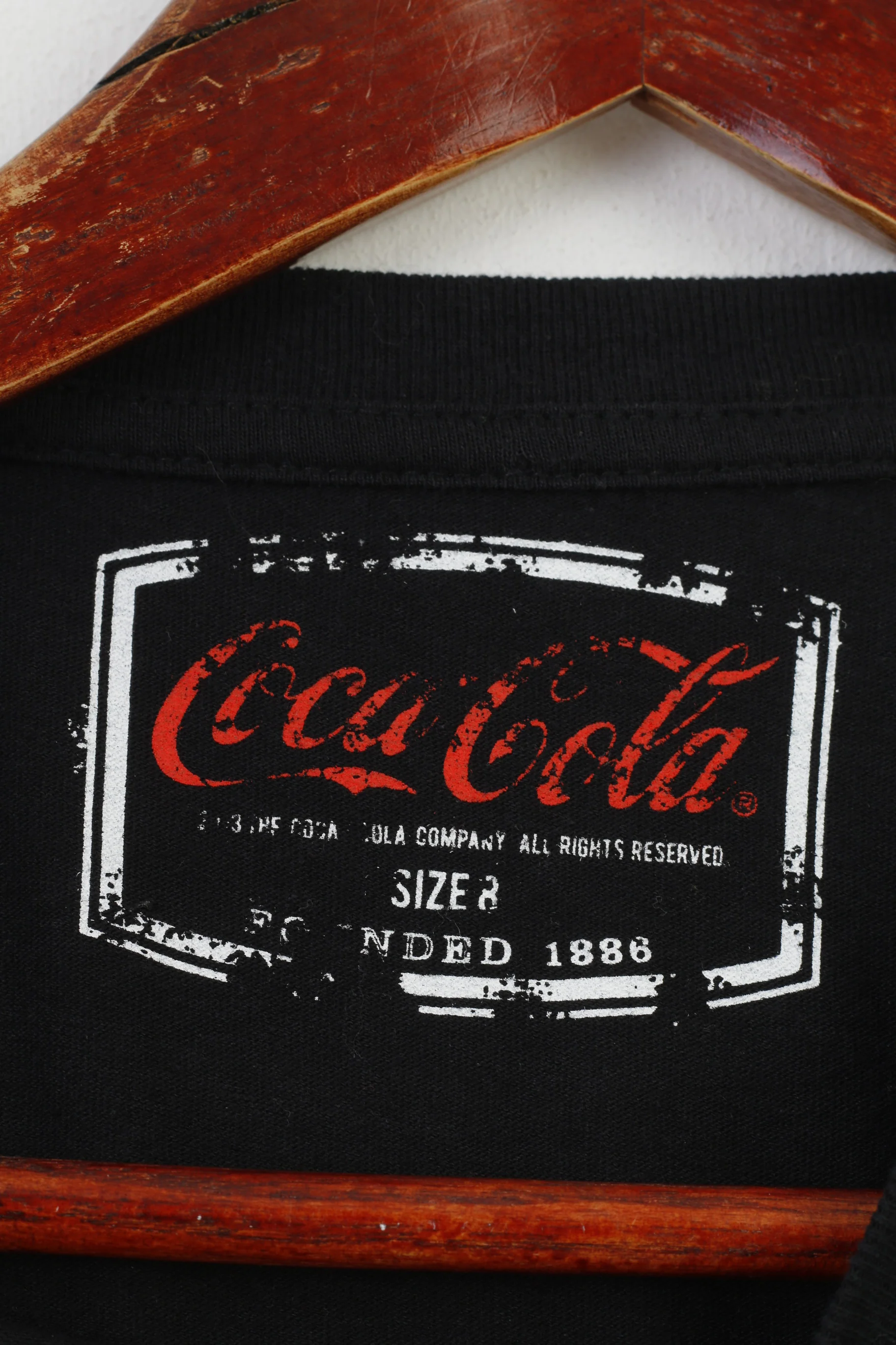 Atmosphere Women 8 S Shirt Black Cotton Crew Neck Coca Cola Holidays Vintage Top - Image 4