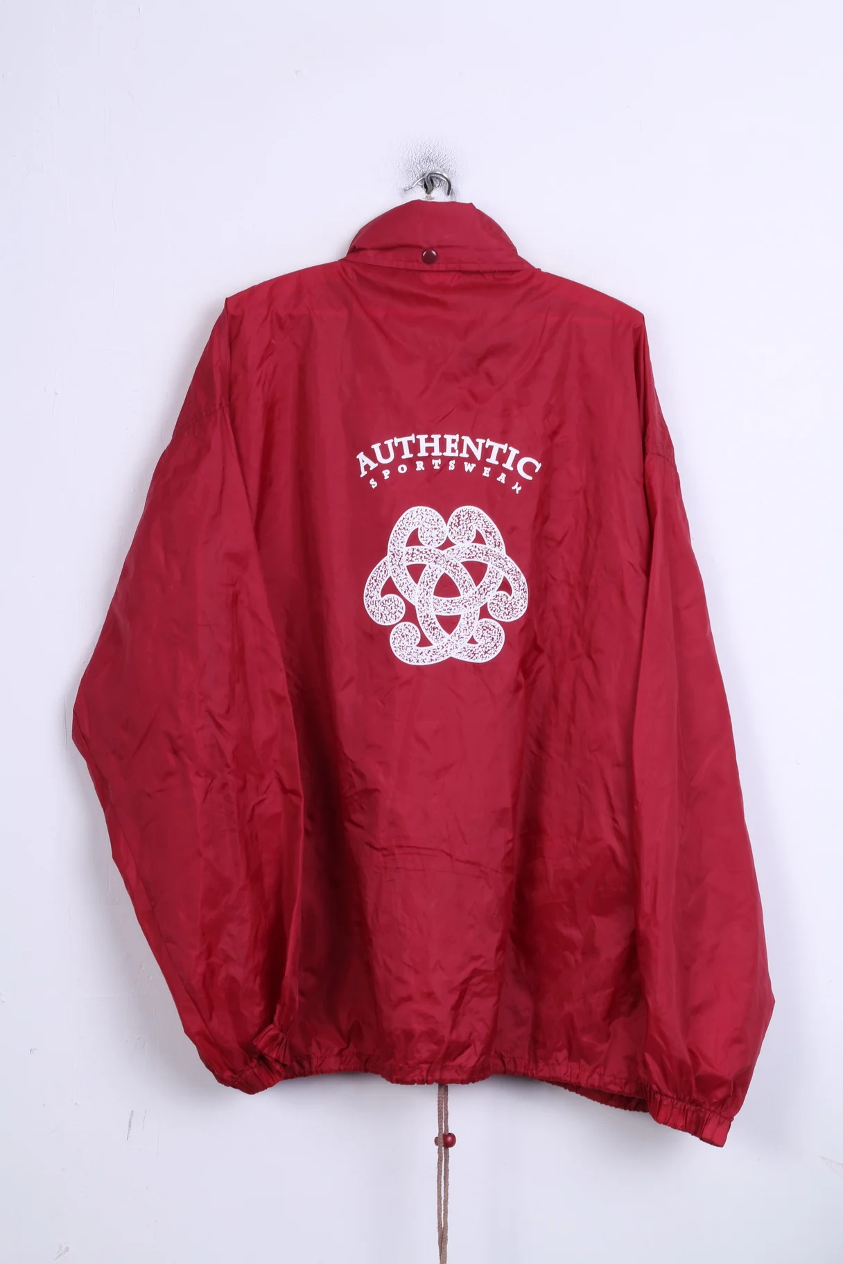 Authentic Style Mens XL Jacket Red Hidden Hood Waterproof Sportswear Clasps Nylon - Image 5