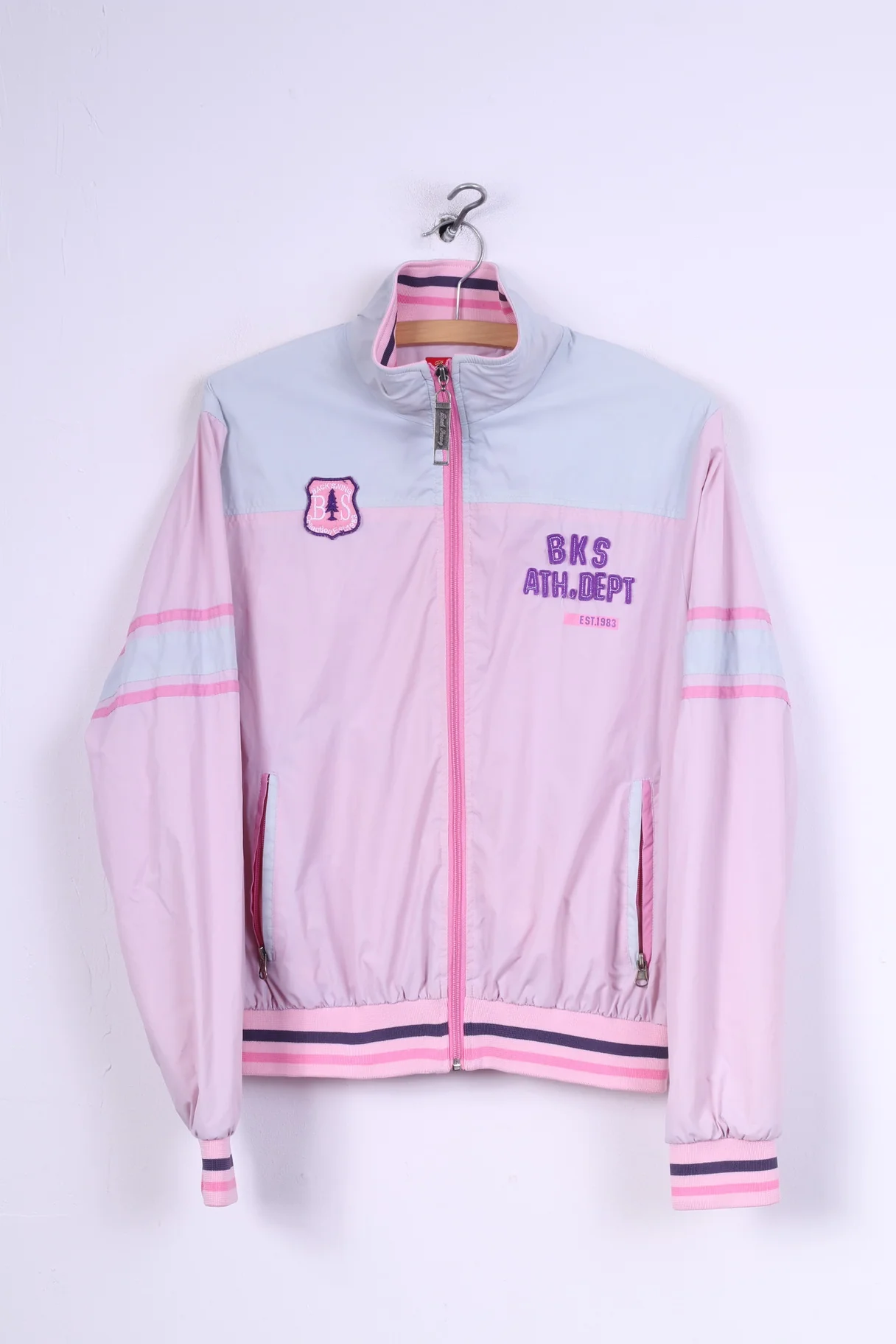 Back Swing Primark Womens 14 M Jacket Pink Nylon Lightweight Zip Up Top