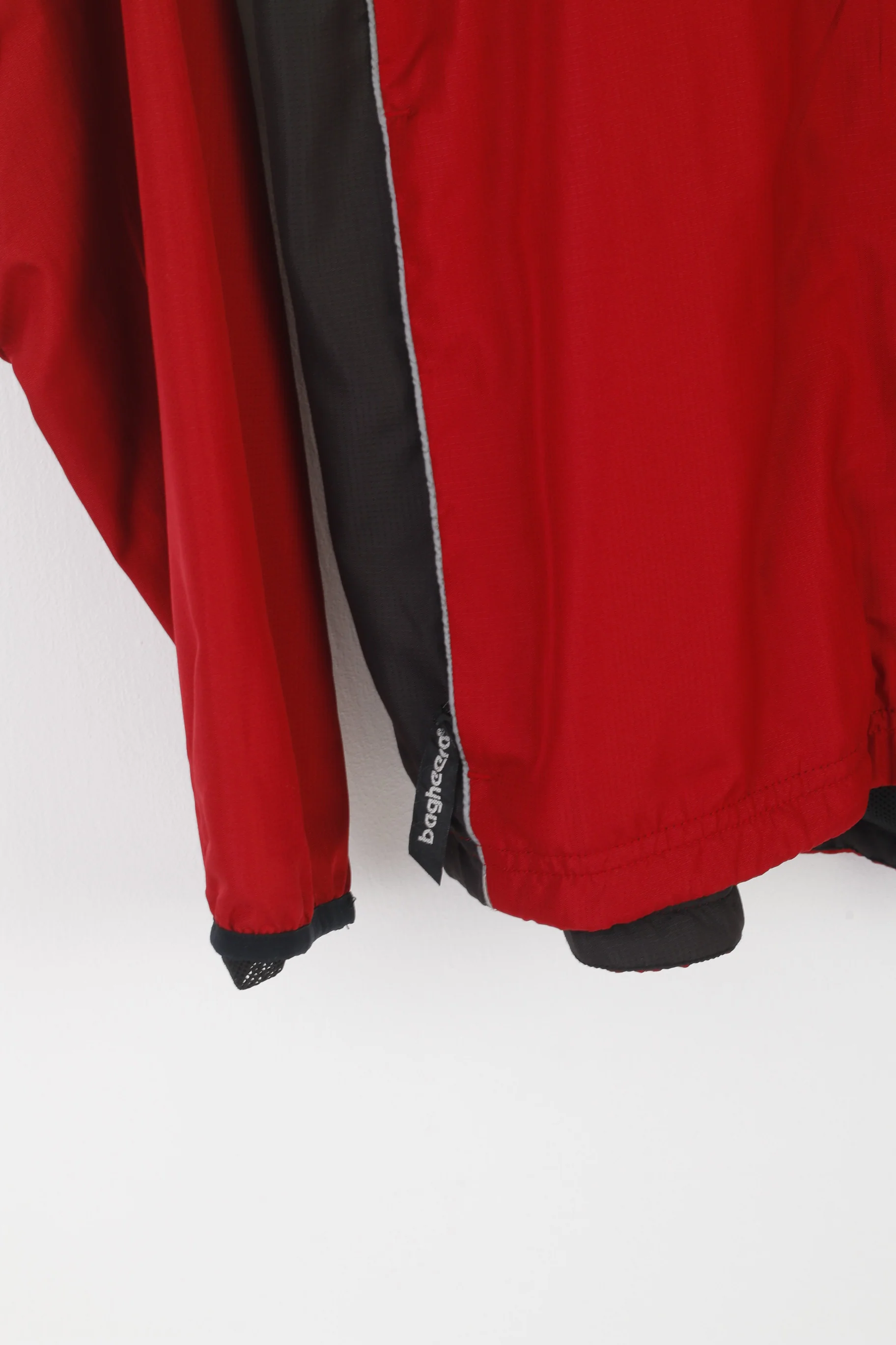 Bagheera Women M Jacket Red Hooded Windcheater Zip Up Reflective Sport Top - Image 3