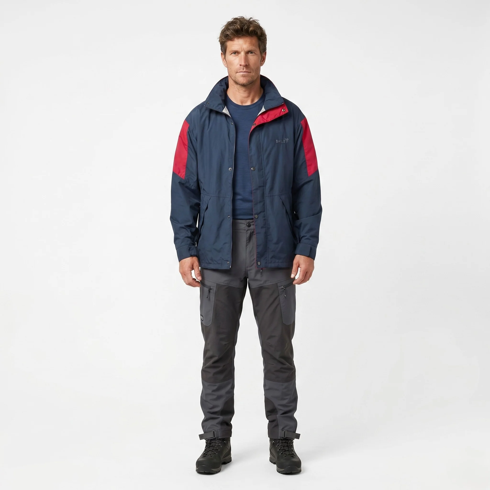 Bailo Men 50 L Jacket Navy Amaranth Nylon Waterproof Hooded Outdoor Top