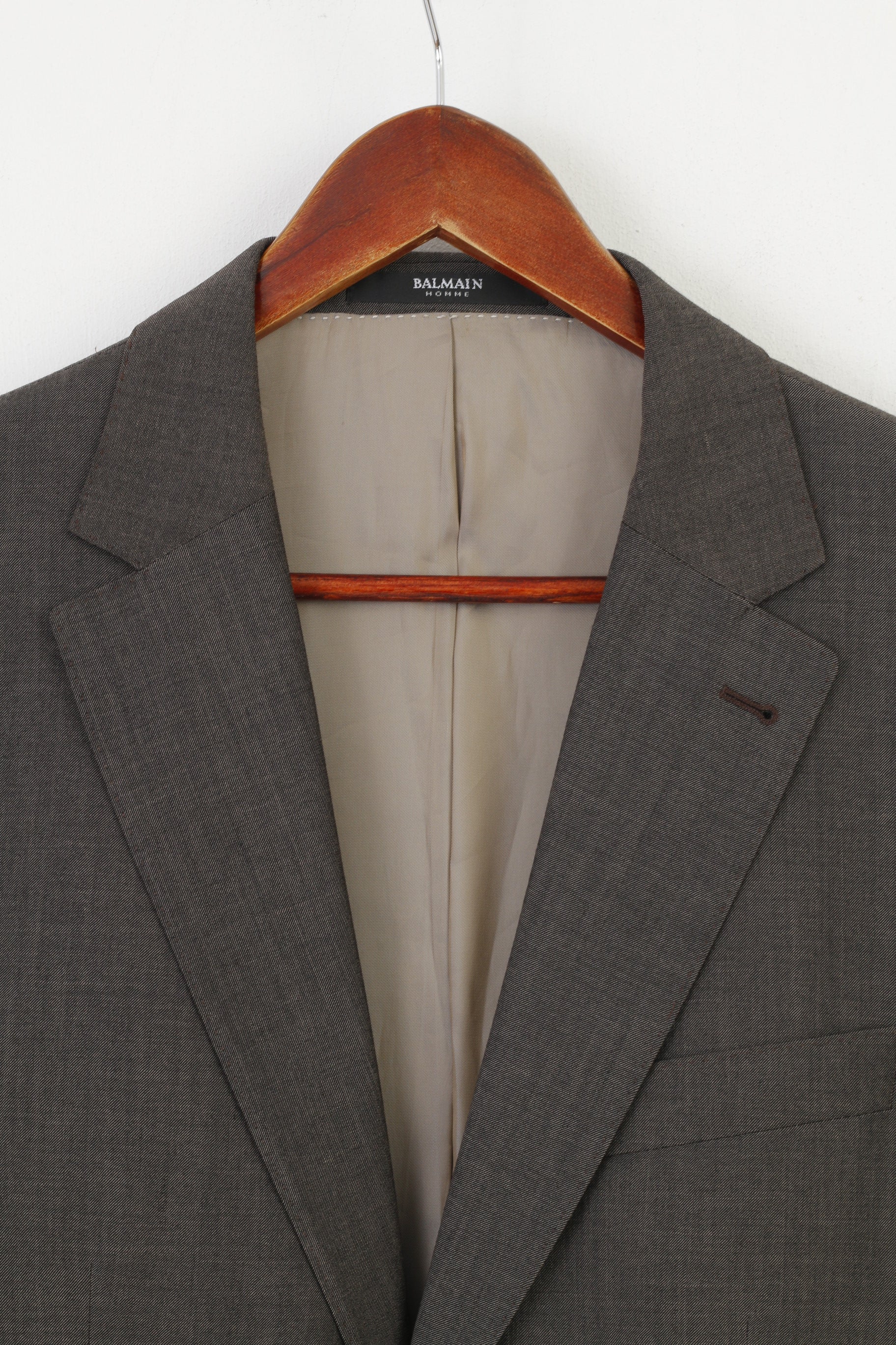 Balmain Homme Men M Blazer Dark Brown Breasted Long Sleeve Elegant Top - Image 2