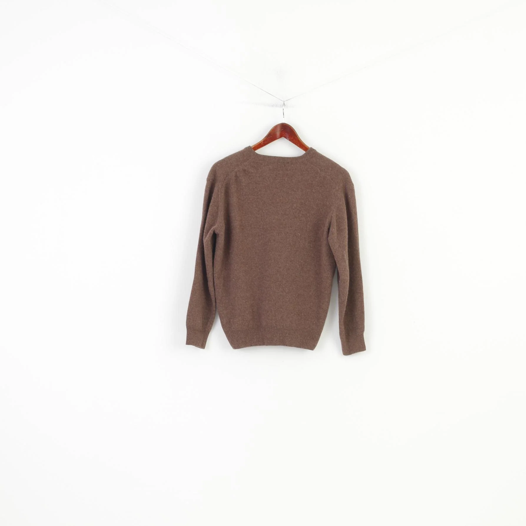 Barbour Men L Jumper V Neck Wool Lightweight Winter Vintage Sweater Scotland Top - Image 8