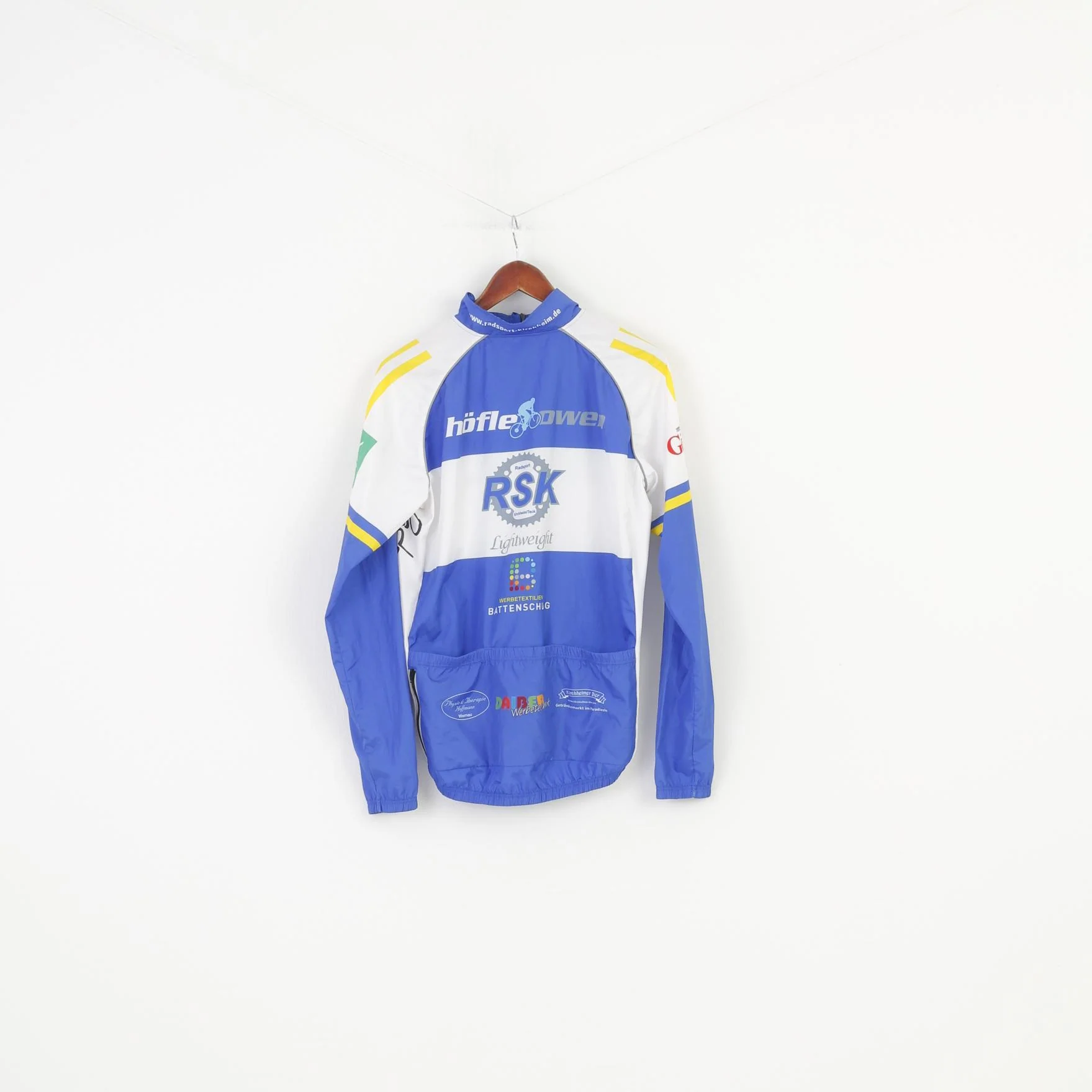 Battenschlag Men M Jacket Blue Vintage Cycling Activewear Full Zipper Back Pockets Sport Top - Image 6
