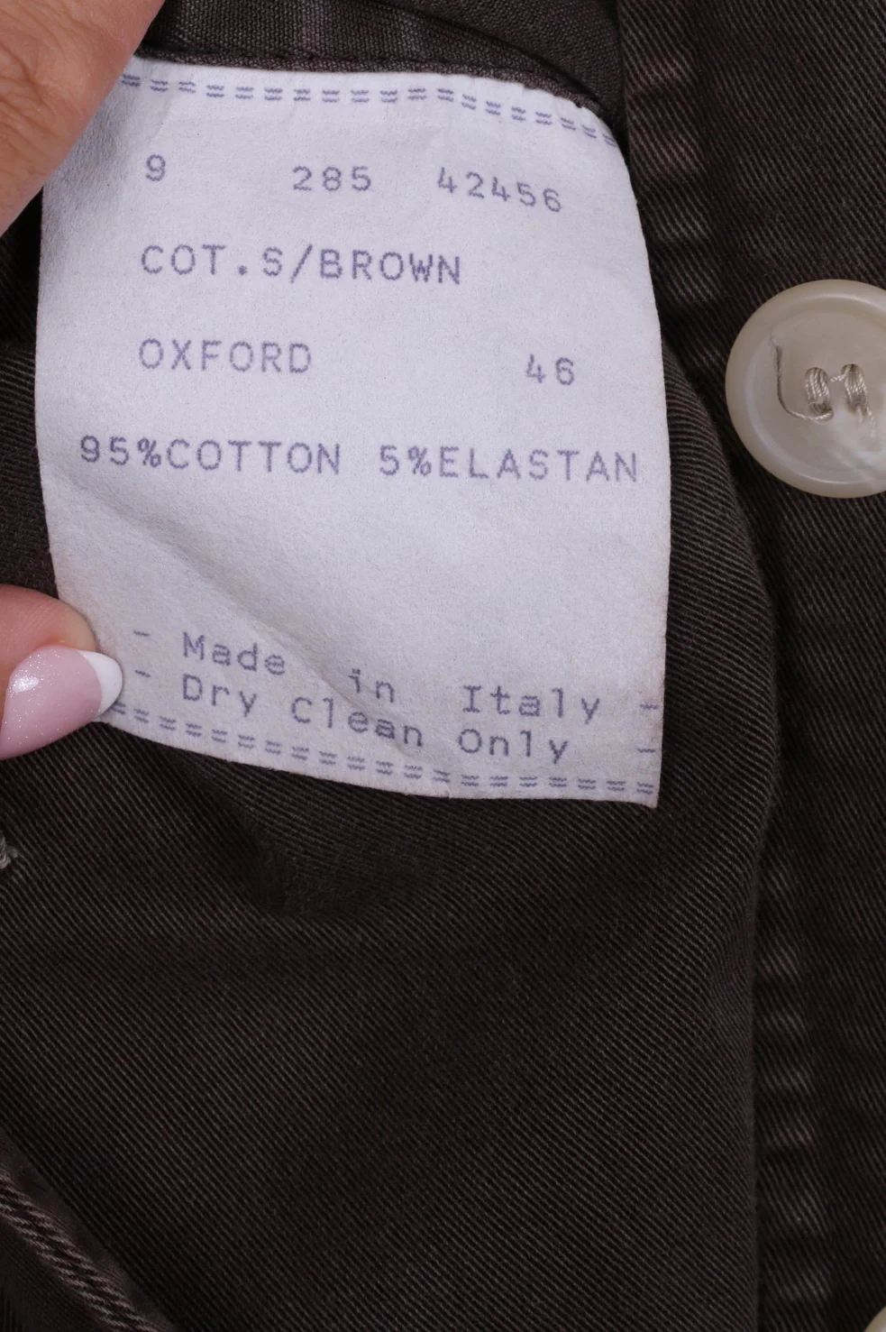 Bensussan Womens 46 M L Coat Single Breasted Cotton Brown Oxford Italy - Image 5