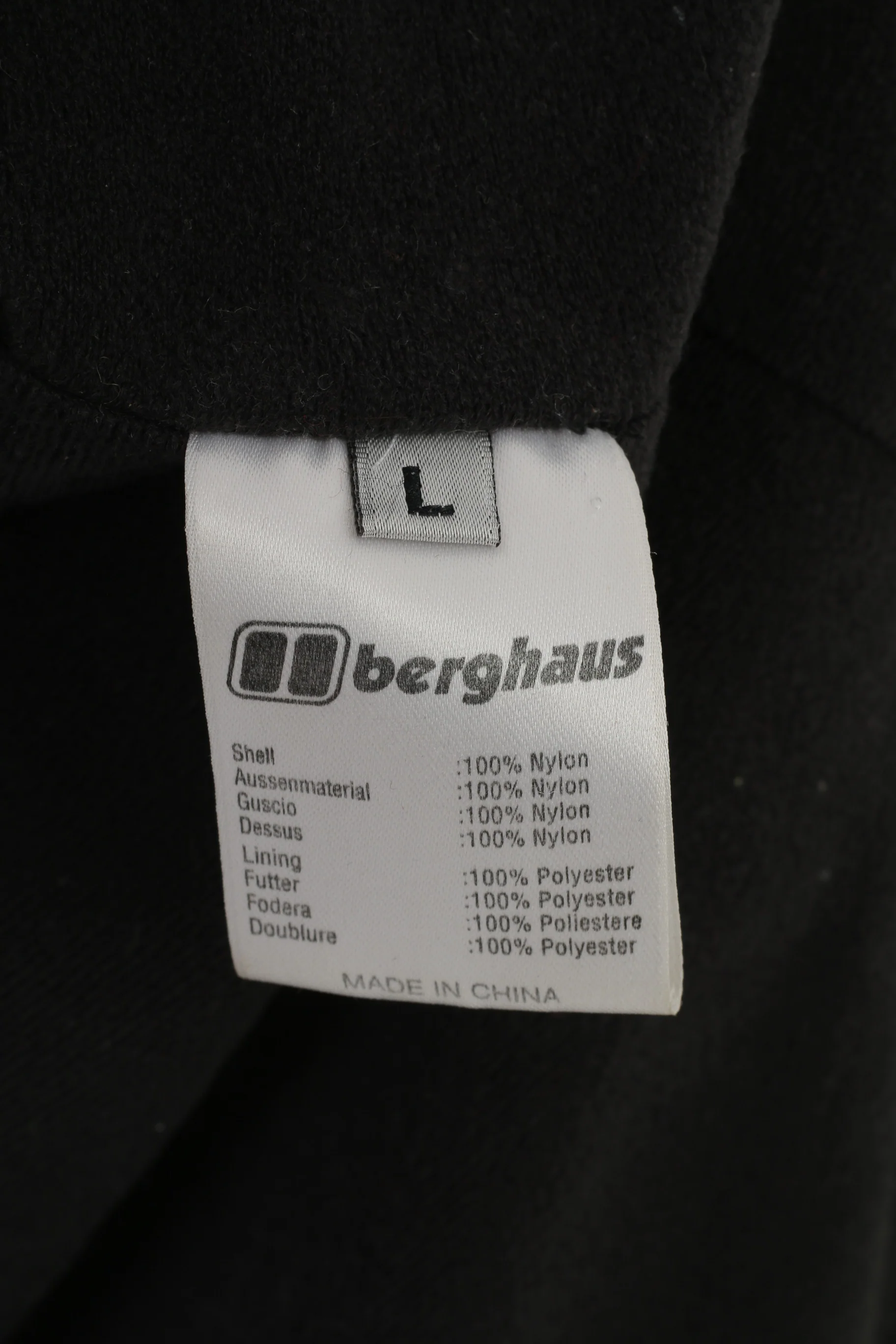 Berghaus Men L Jacket Zip Neck Grey Nylon Fleece Inside Collar Sport Vintage Top - Image 6