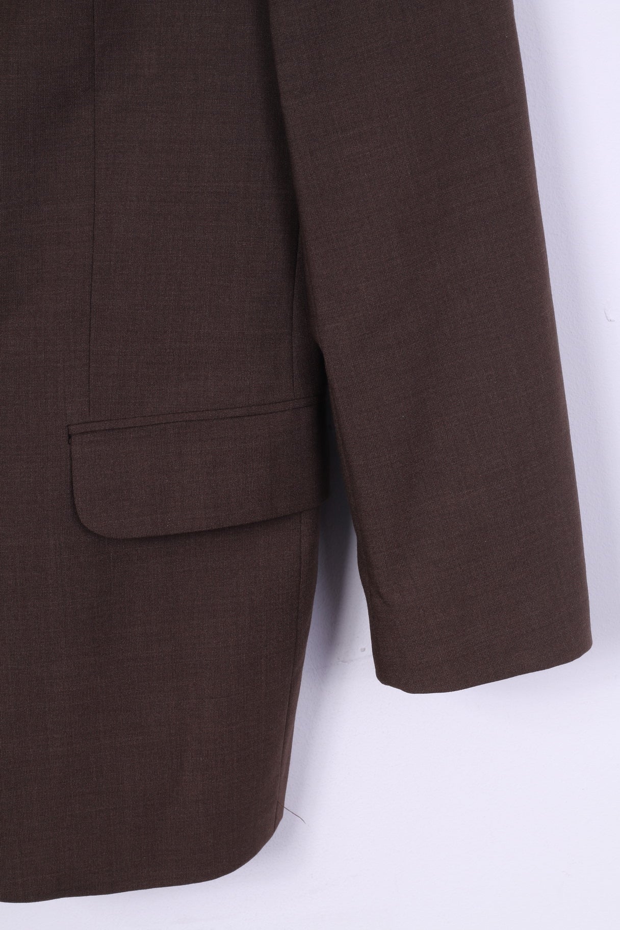 Berto Lucci Milano Mens 48 Blazer Brown Jacket Single Breasted Shoulder Pads Brown - Image 3