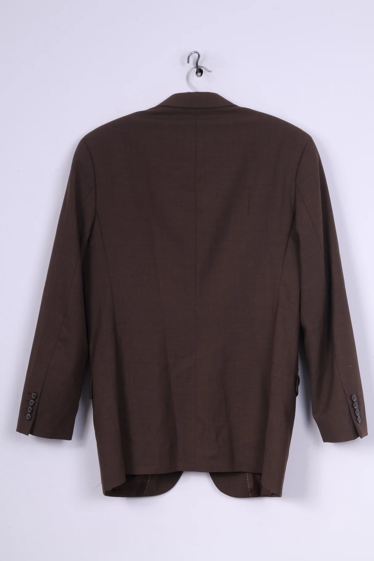 Berto Lucci Milano Mens 48 Blazer Brown Jacket Single Breasted Shoulder Pads Brown - Image 6