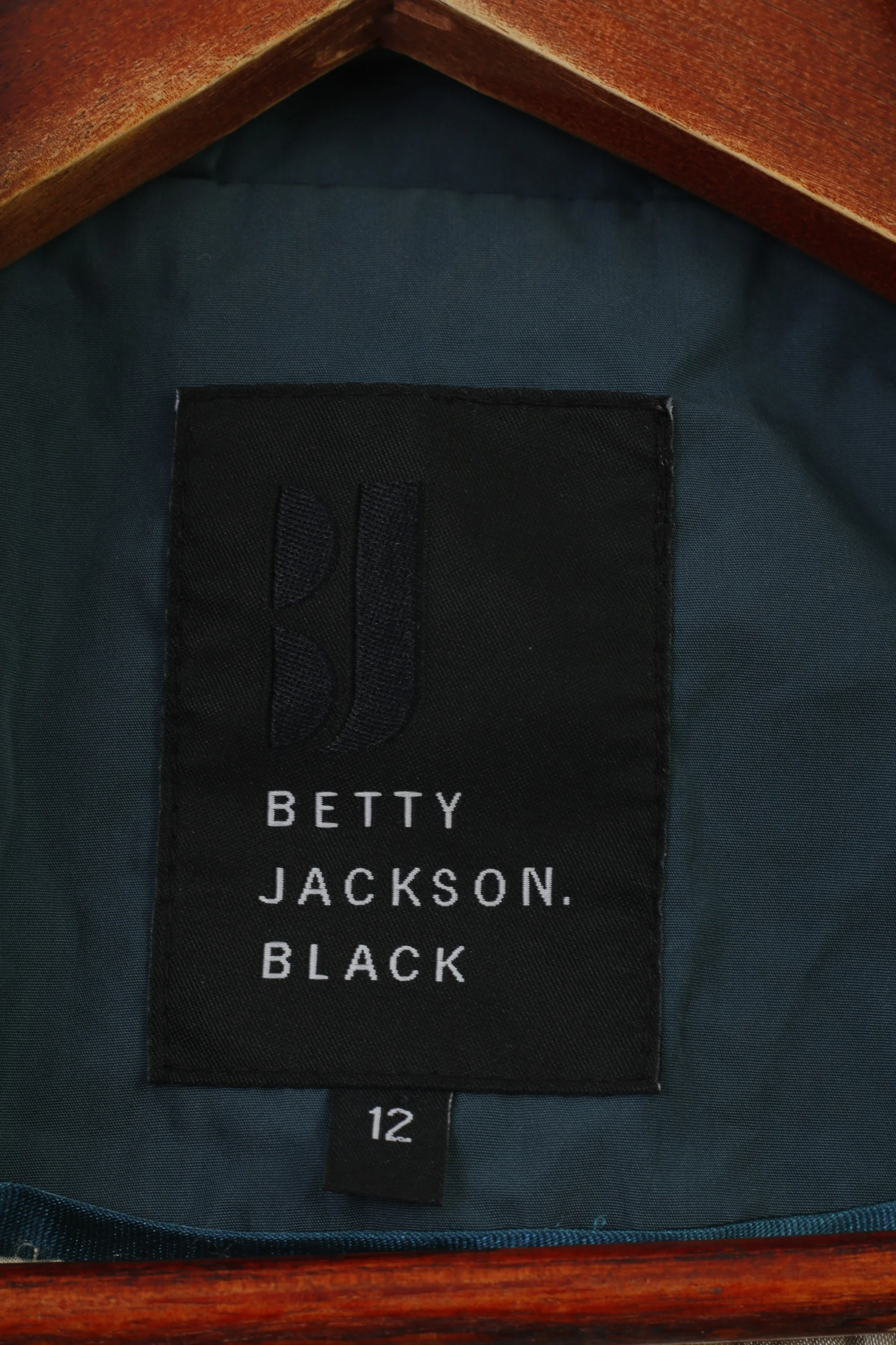 Betty Jackson Black Woman 12 (M) Jacket Green Belt Full Zipper Collar Waist Frills Vintage Top - Image 6
