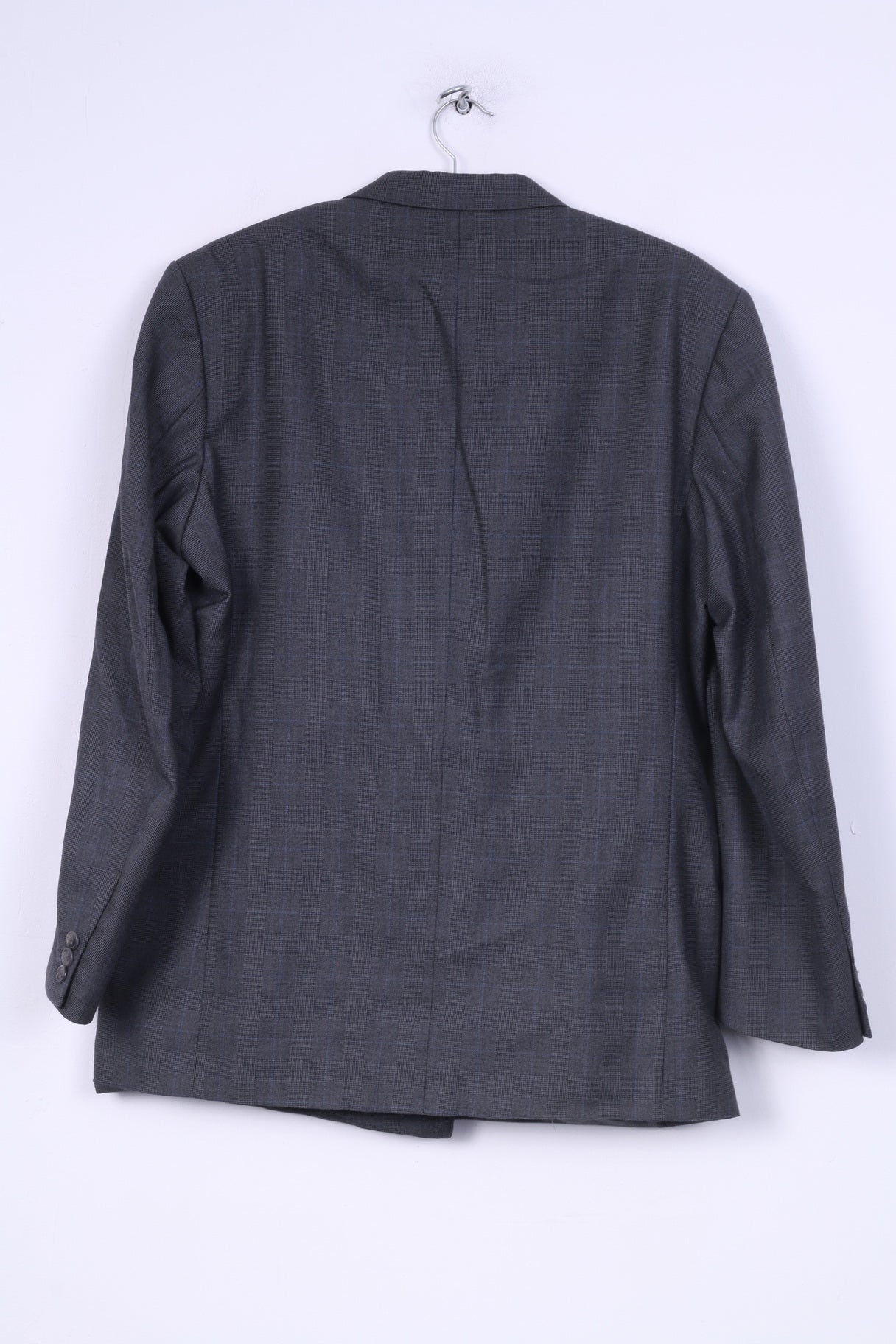 Bhs Mens 40 ''M Blazer Mid Grey Regular Jacket Double Breasted Wool Rich Blend Check - Image 7