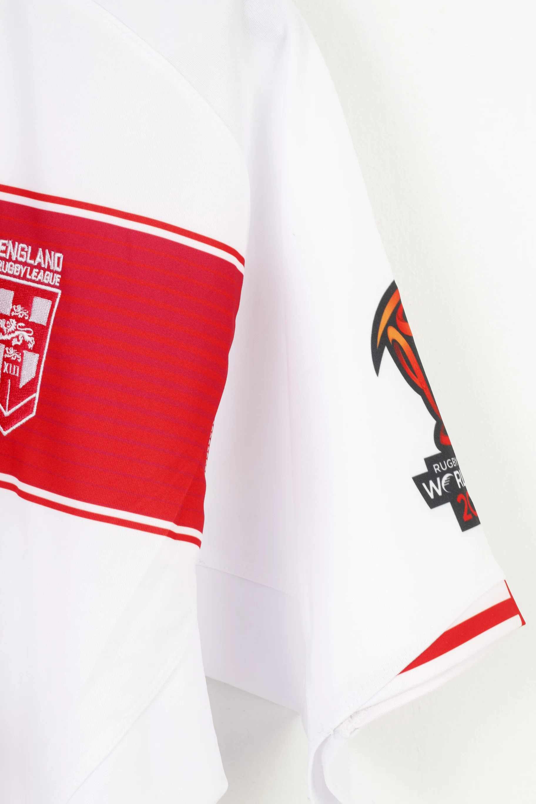 BLK Men L Shirt White World Cup 2017 Jersey England Rugby League Crew Neck Vintage Top - Image 3