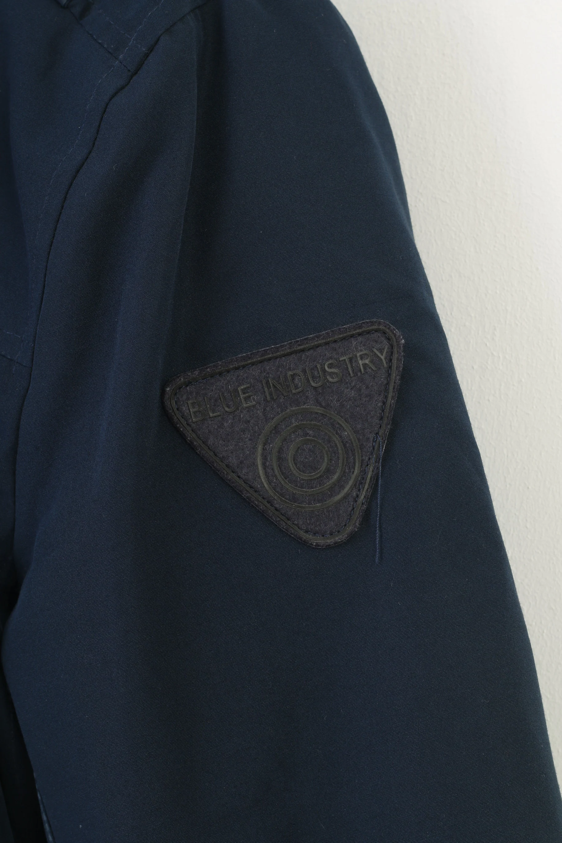 Blue Industry Men M Jacket Padded Navy Full Zipper Pockets Vintage Top - Image 9
