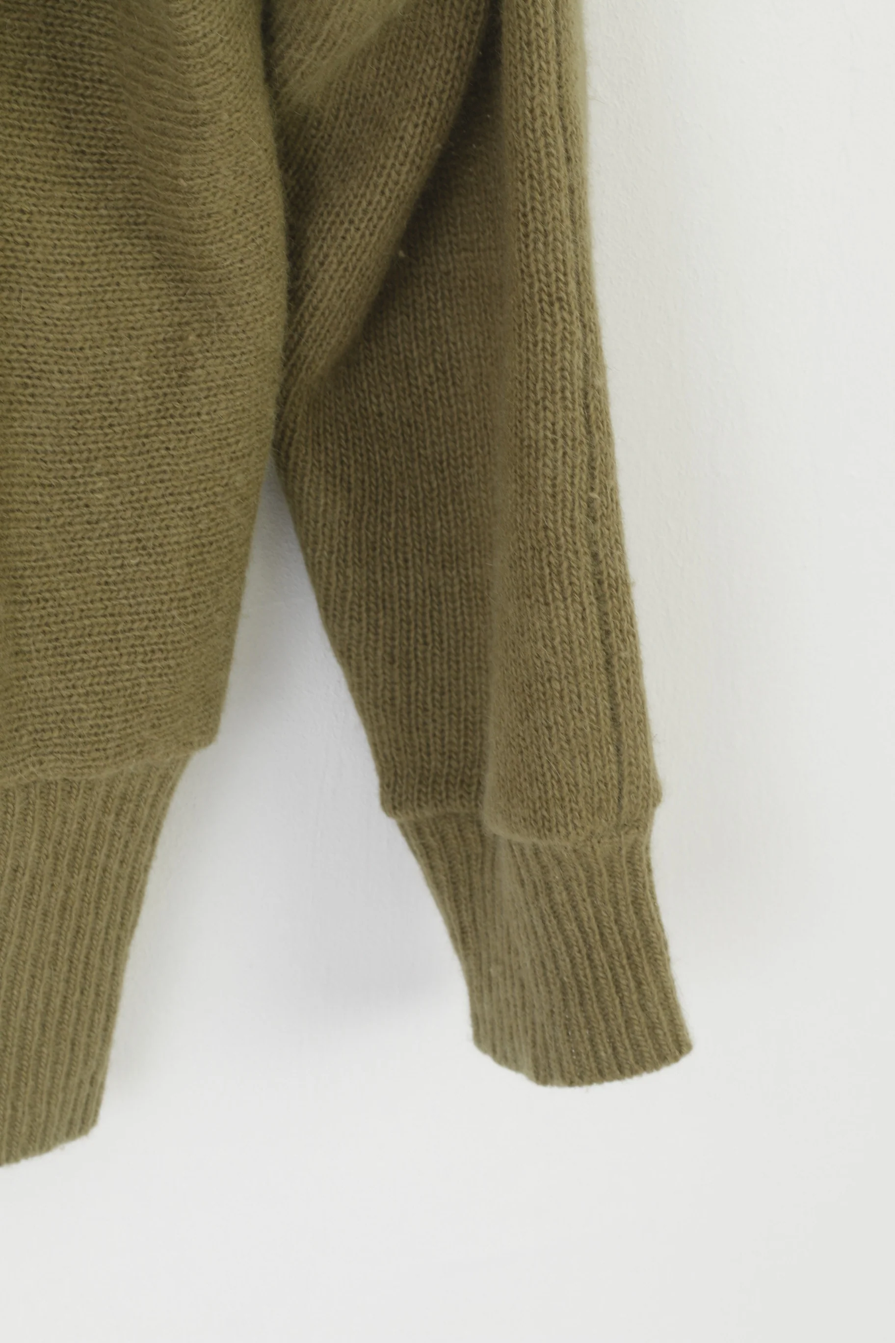 Bluhmod Women 46 L Cardigan Green Wool Angora Vintage Embellished Sweater - Image 4