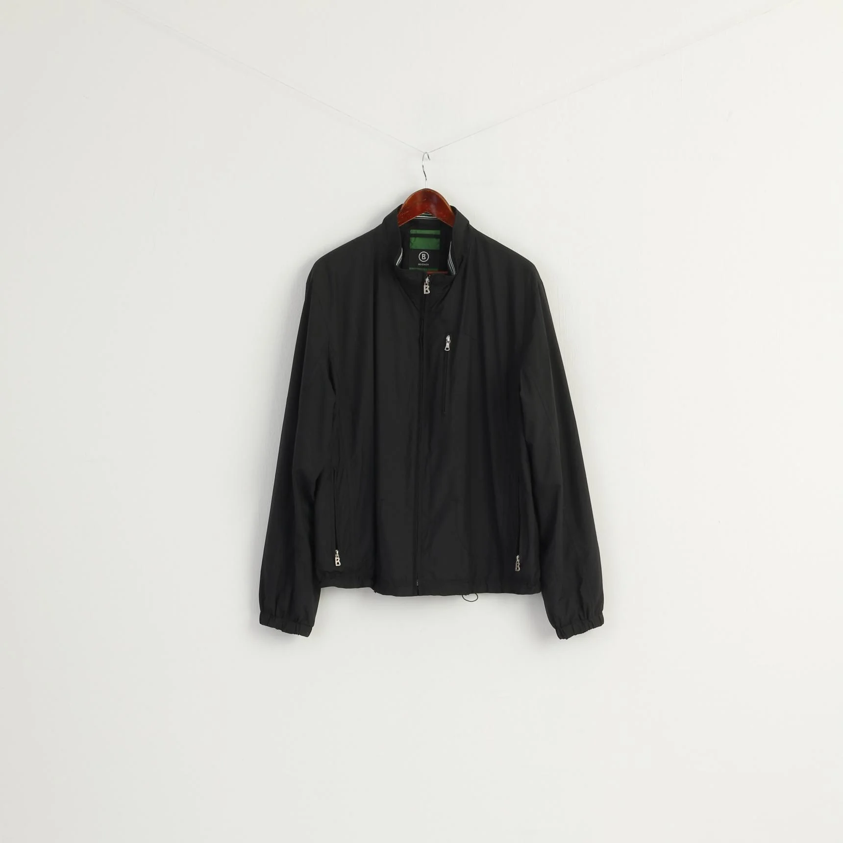 BOGNER Men 54 44 L Jacket Black Lightweight Zip Up Multi Pockets Casual Top - Image 2