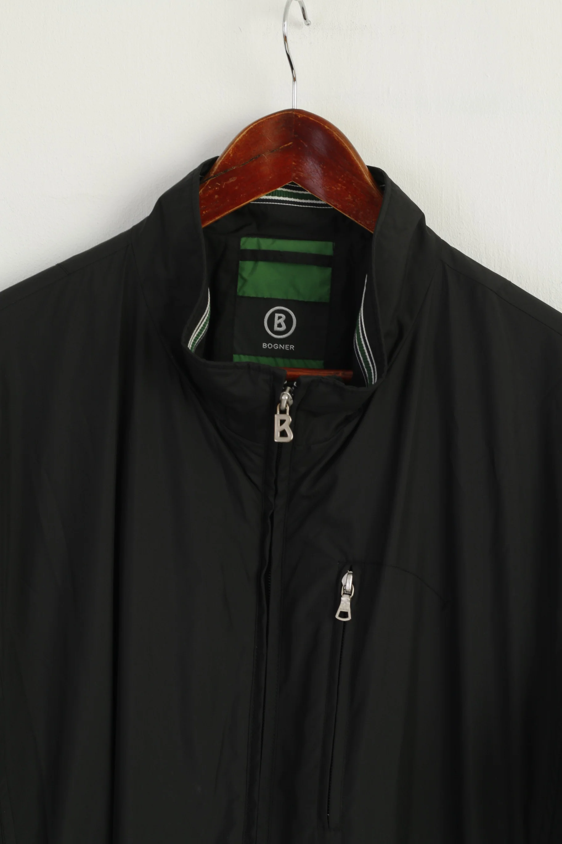 BOGNER Men 54 44 L Jacket Black Lightweight Zip Up Multi Pockets Casual Top - Image 3