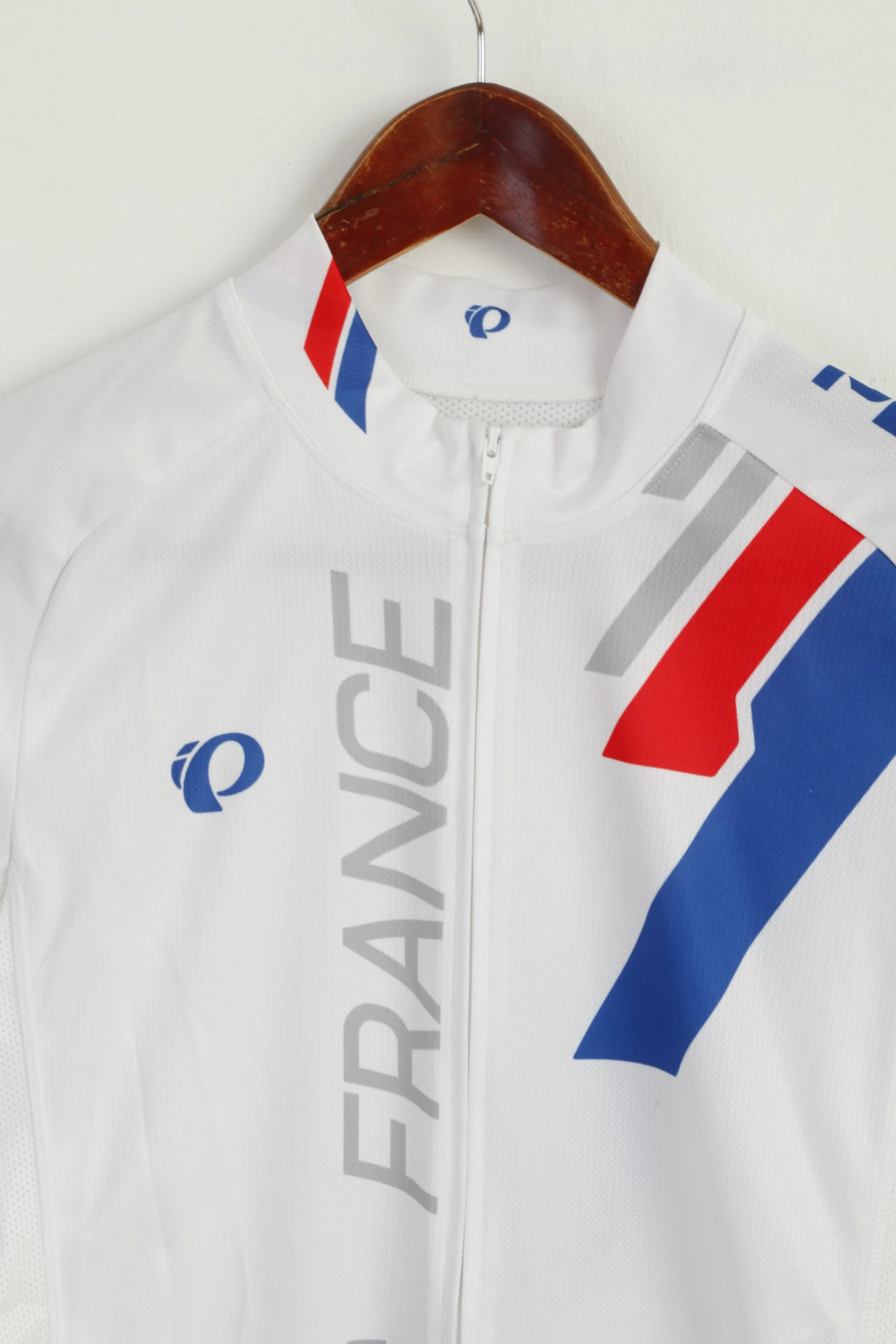Pearl Izumi Elite Men M Cycling Shirt White Full Zipper Bike France Jersey Top - Image 2