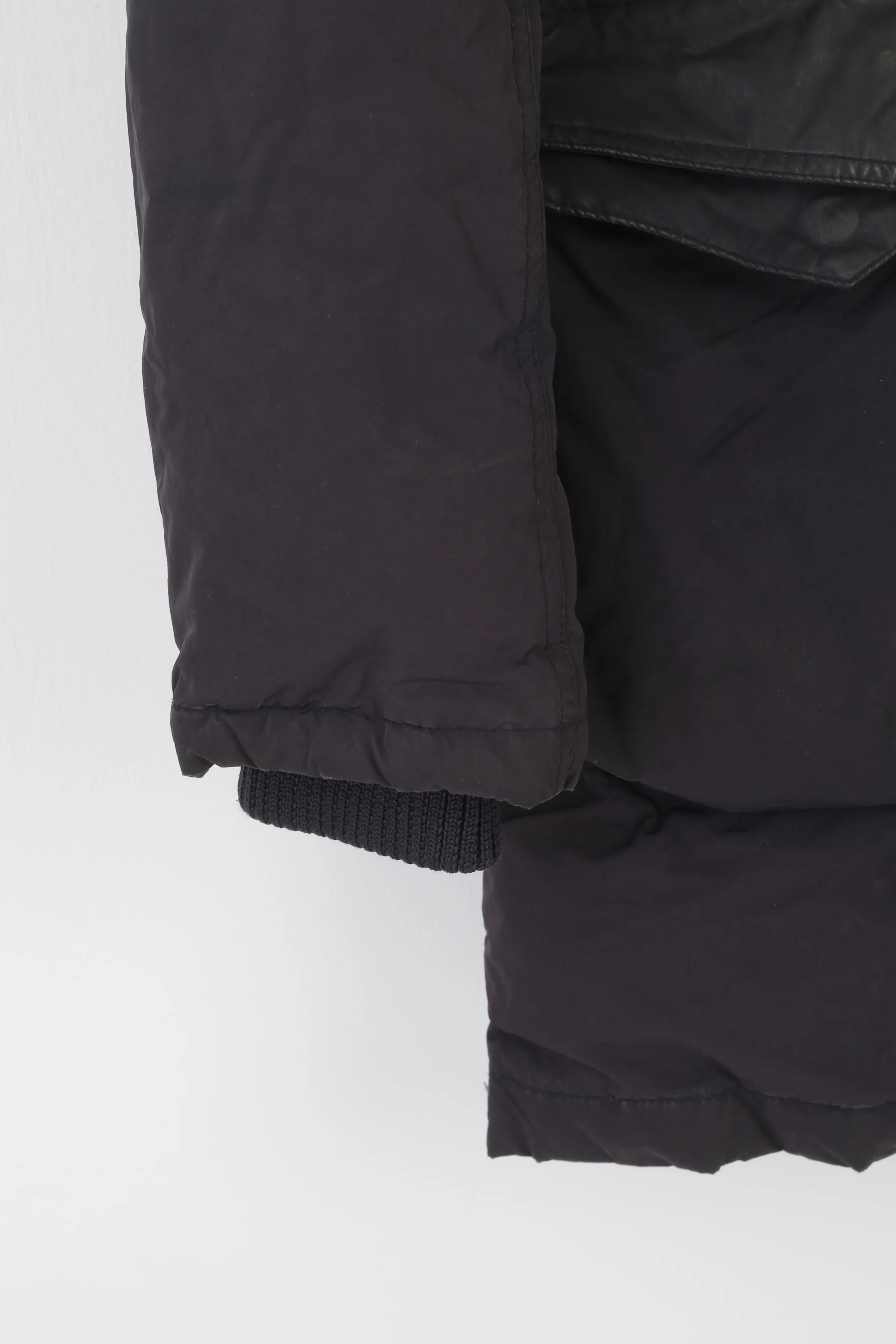 Bomboogie Men XL (L) Down Jacket Black Full Zipper Padded Hood Winter Italy Top - Image 3