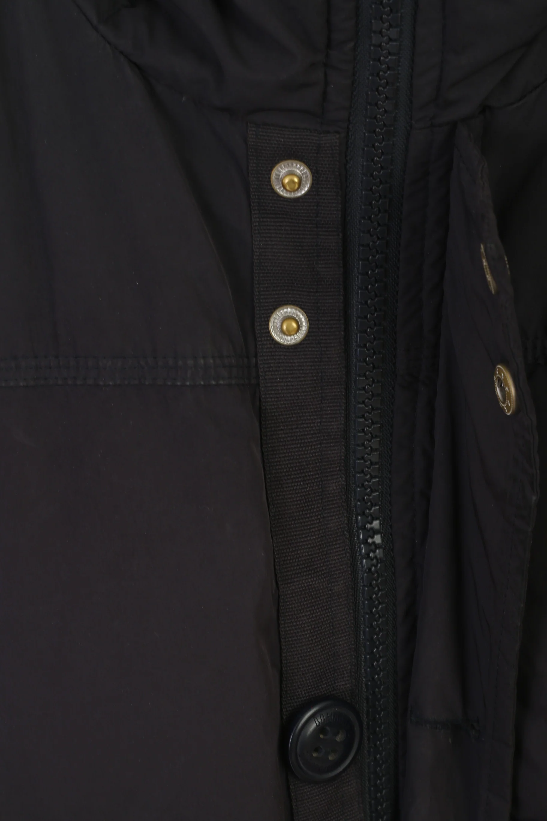 Bomboogie Men XL (L) Down Jacket Black Full Zipper Padded Hood Winter Italy Top - Image 5