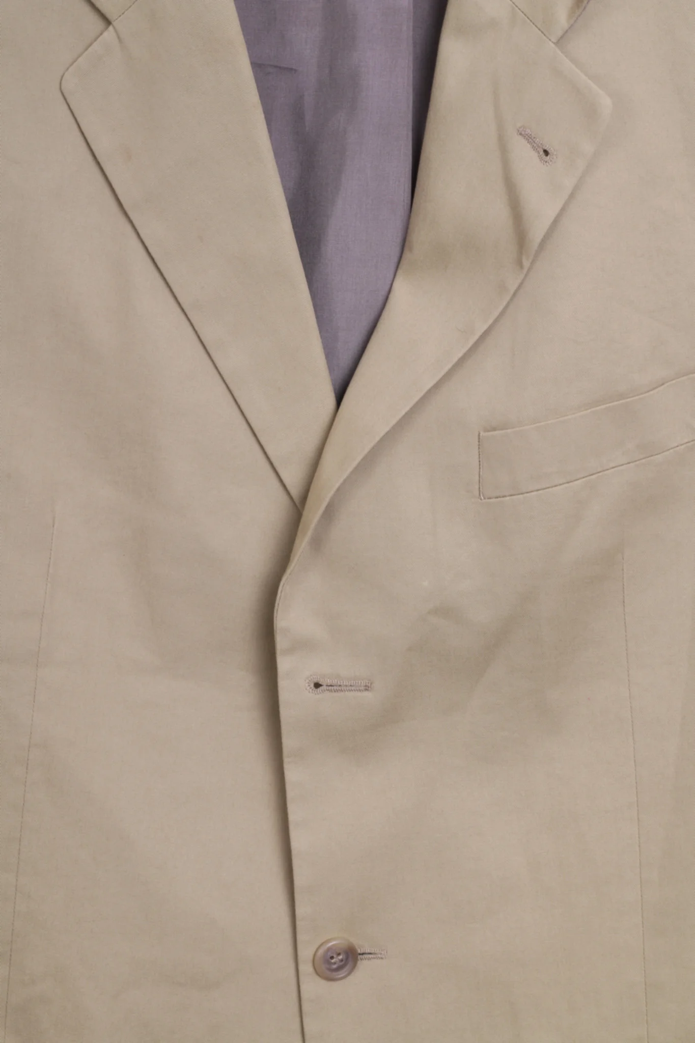 Bonomi Mens 98 L Blazer Jacket Top Suit Beige Single Breasted Cotton - Image 2