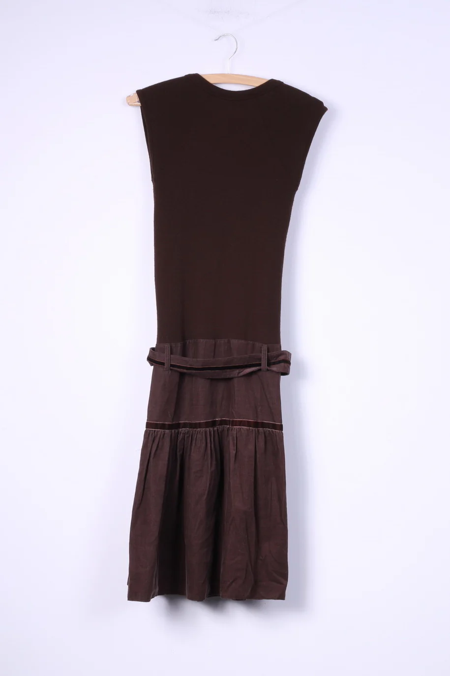 Bouche A Bouche Womens 36 S Mini Circle Dress Brown Cotton Belted - Image 6
