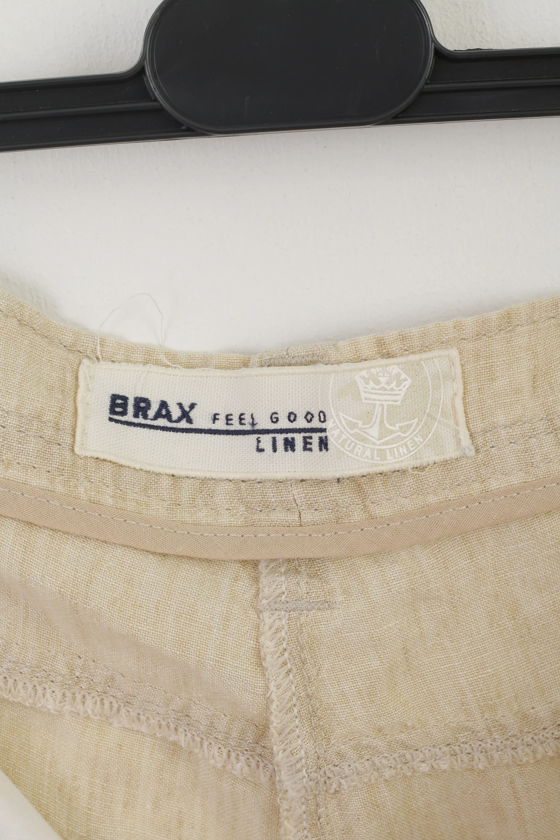 Brax Women 40 XXL Trousers Beige Natural Linen Wide Leg Summer Pants - Image 3